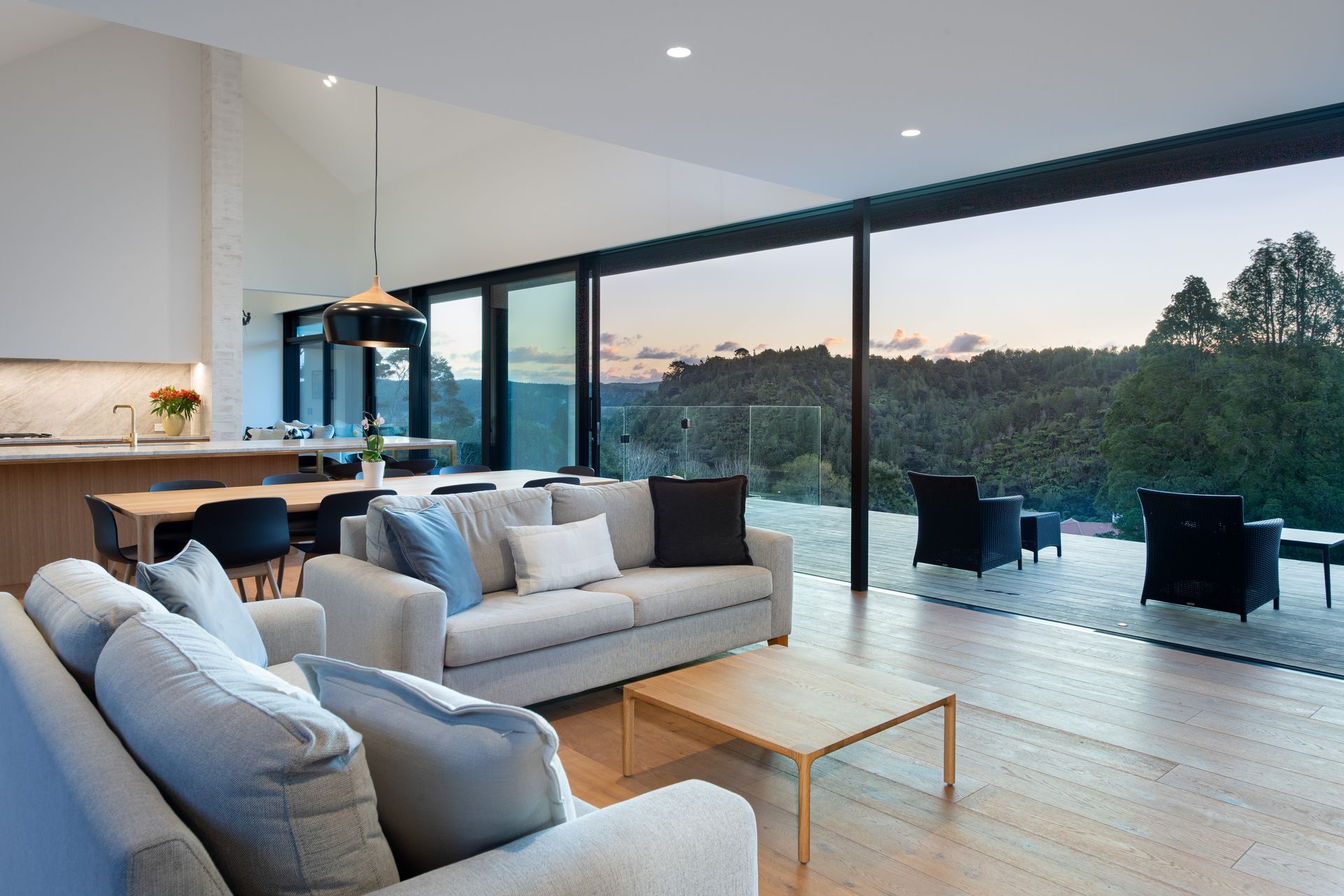 Coatesville Home - 220x21mm Light Feature Grade Engineered European Oak flooring, prefinished in "Bourbon" Rubio Monocoat oil and Ciranova Titan Hardwax