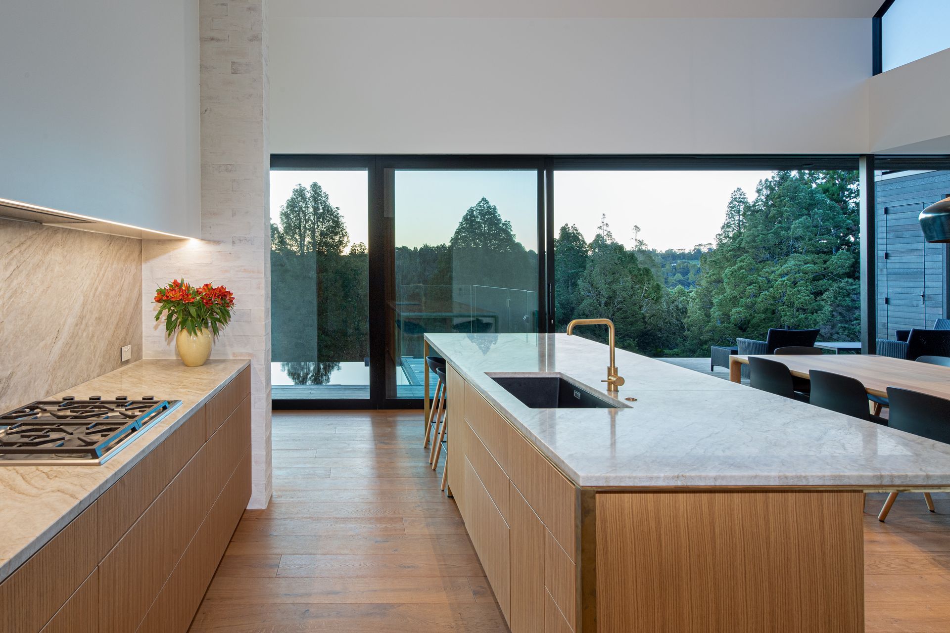 Coatesville Home - 220x21mm Light Feature Grade Engineered European Oak flooring, prefinished in "Bourbon" Rubio Monocoat oil and Ciranova Titan Hardwax