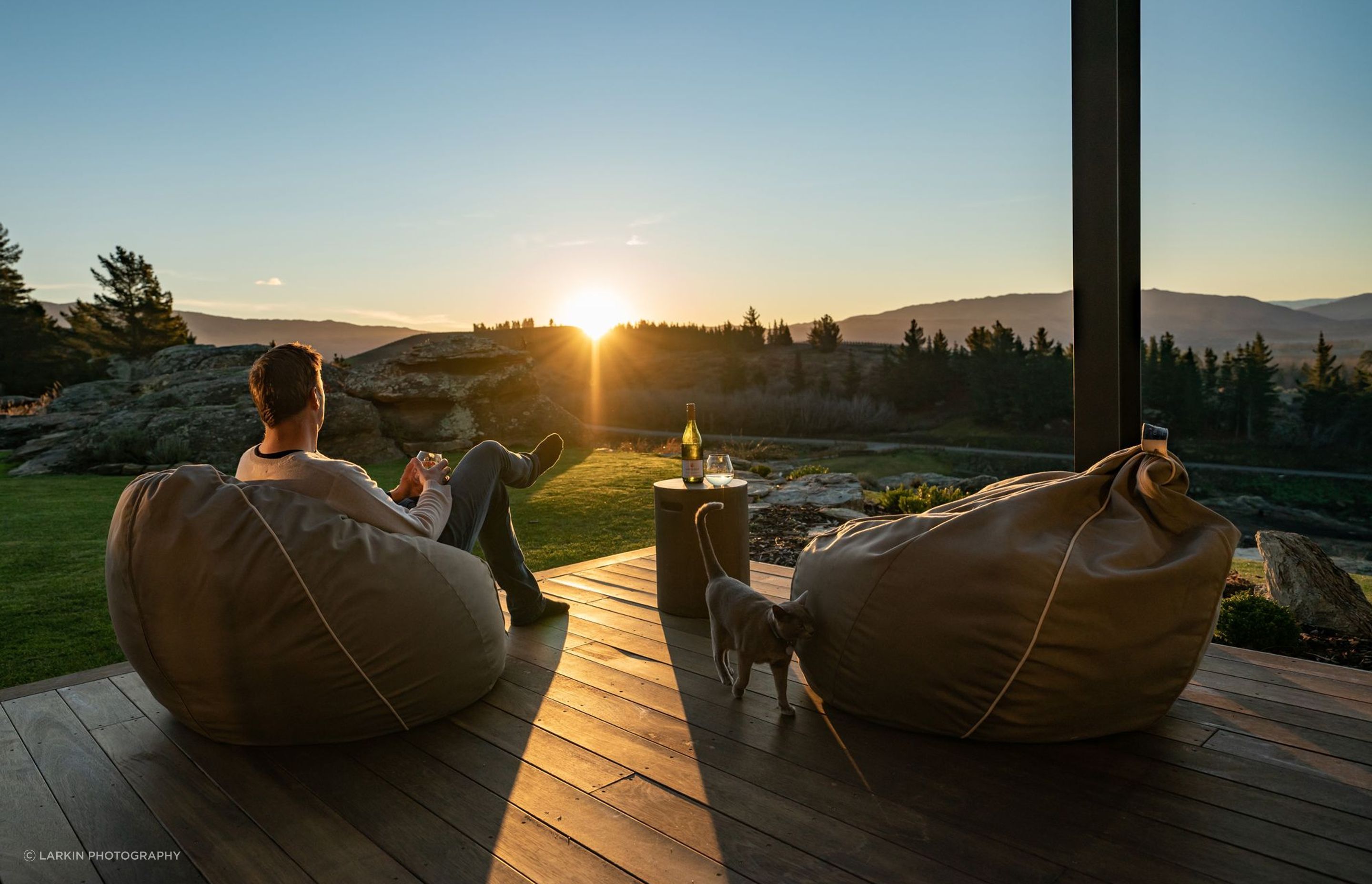 The deck outside the master suite provides the perfect spot to take in the last rays of the day.