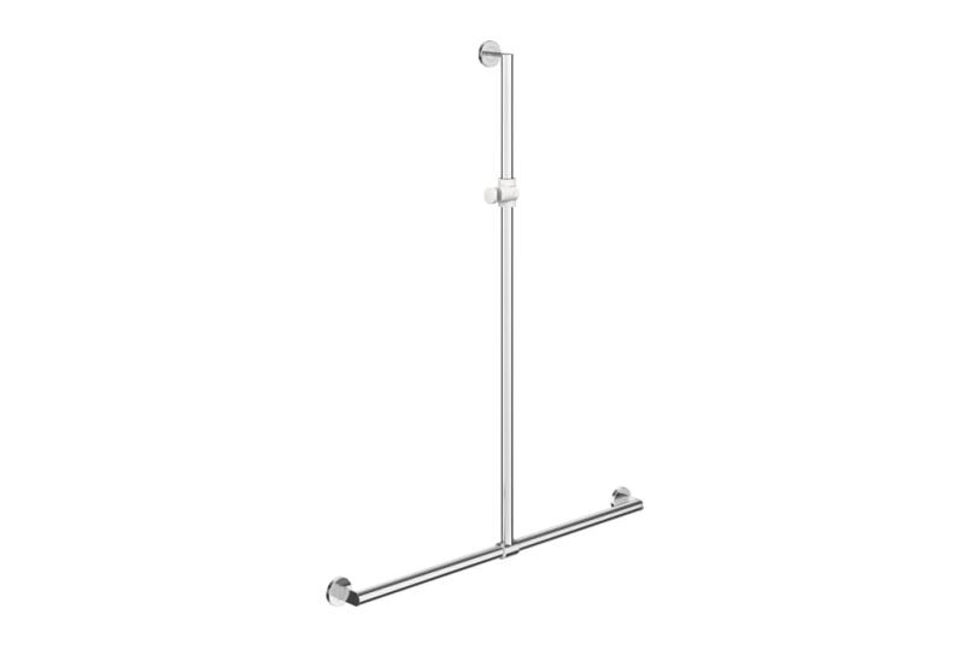 Hewi System 900 T Shower Rail in Brushed stainless steel (900.35.401XA)