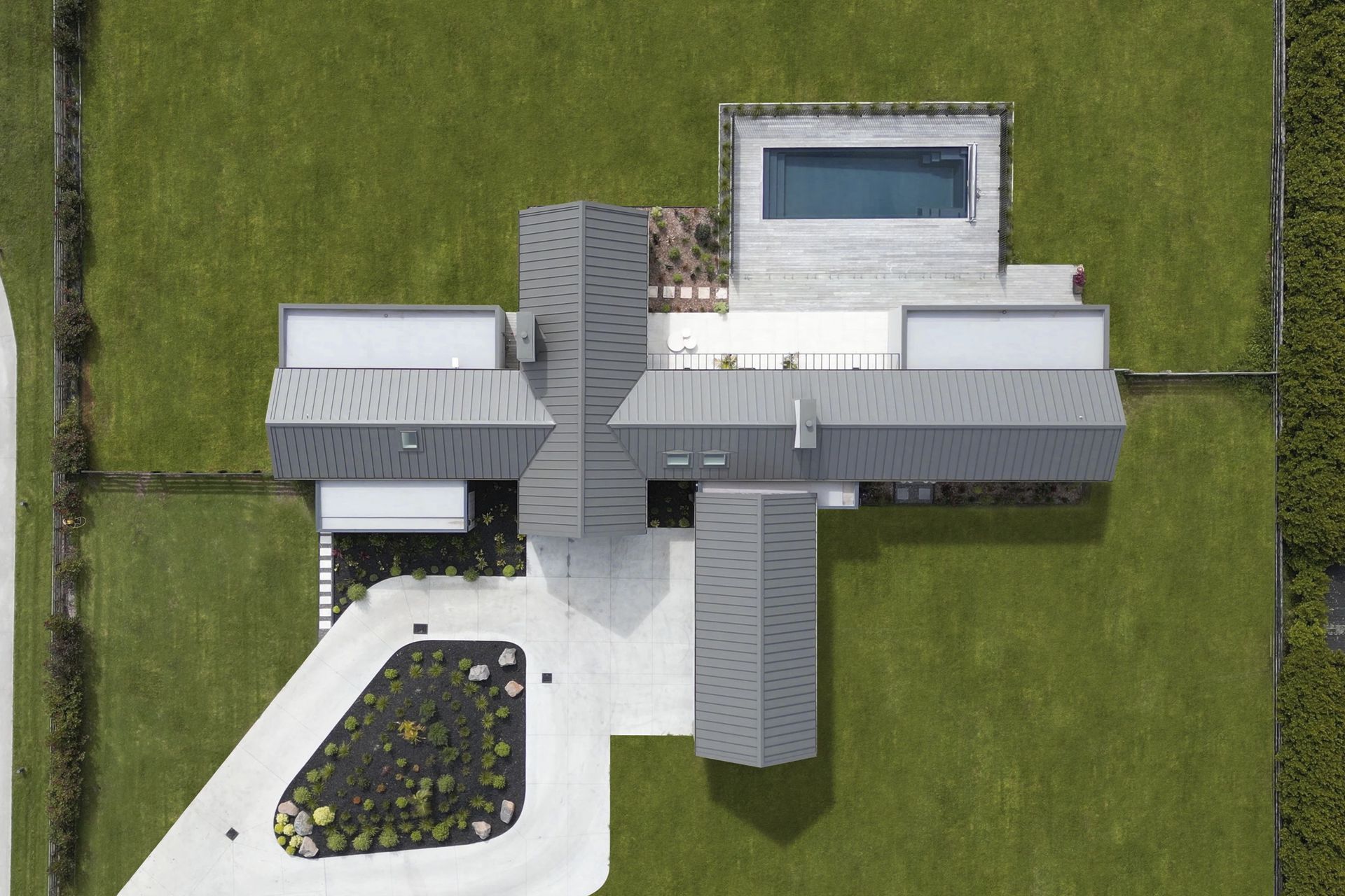 Aerial view of the Coatesville property