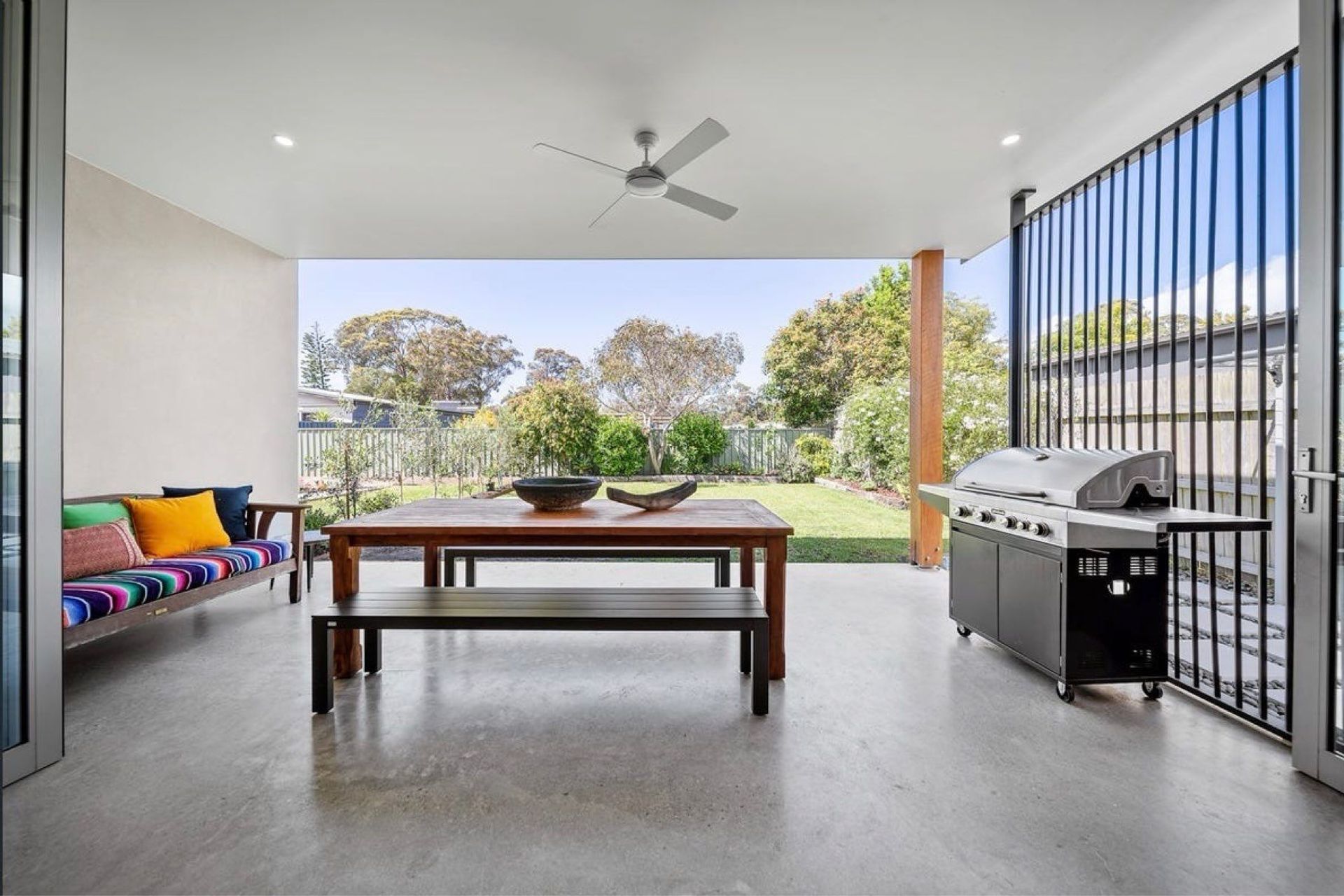 A comfortable living space out of the main home space-perfect for summer time shelter from the sun, and for still being able to enjoy the outdoors in the depths of winter