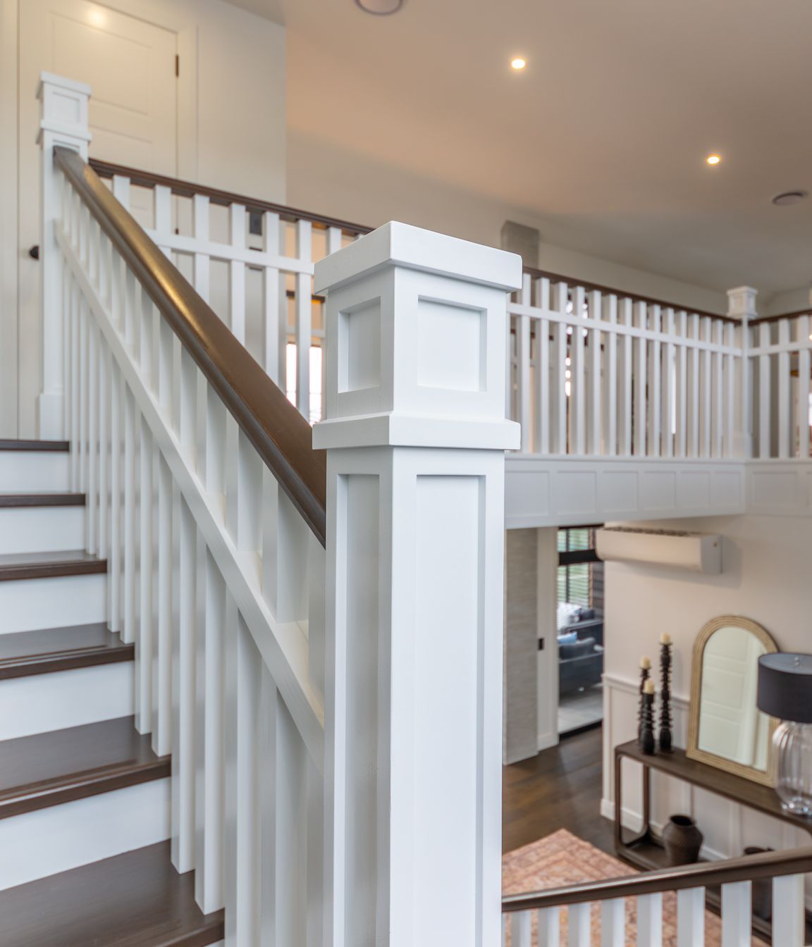The bridge above the entry required complex structural elements, as well as high consideration for how all of the materials and details would interact on the finished structure.