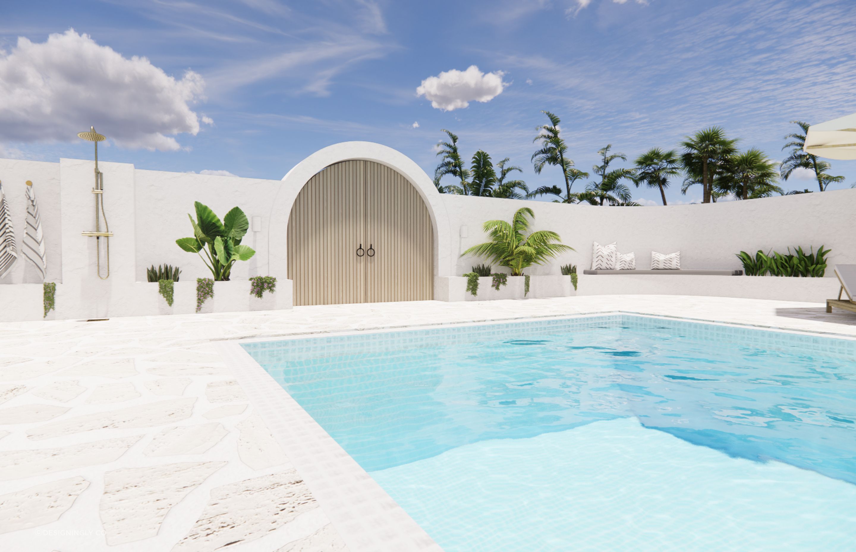 Coastal Luxe Villa Swimming Pool design
