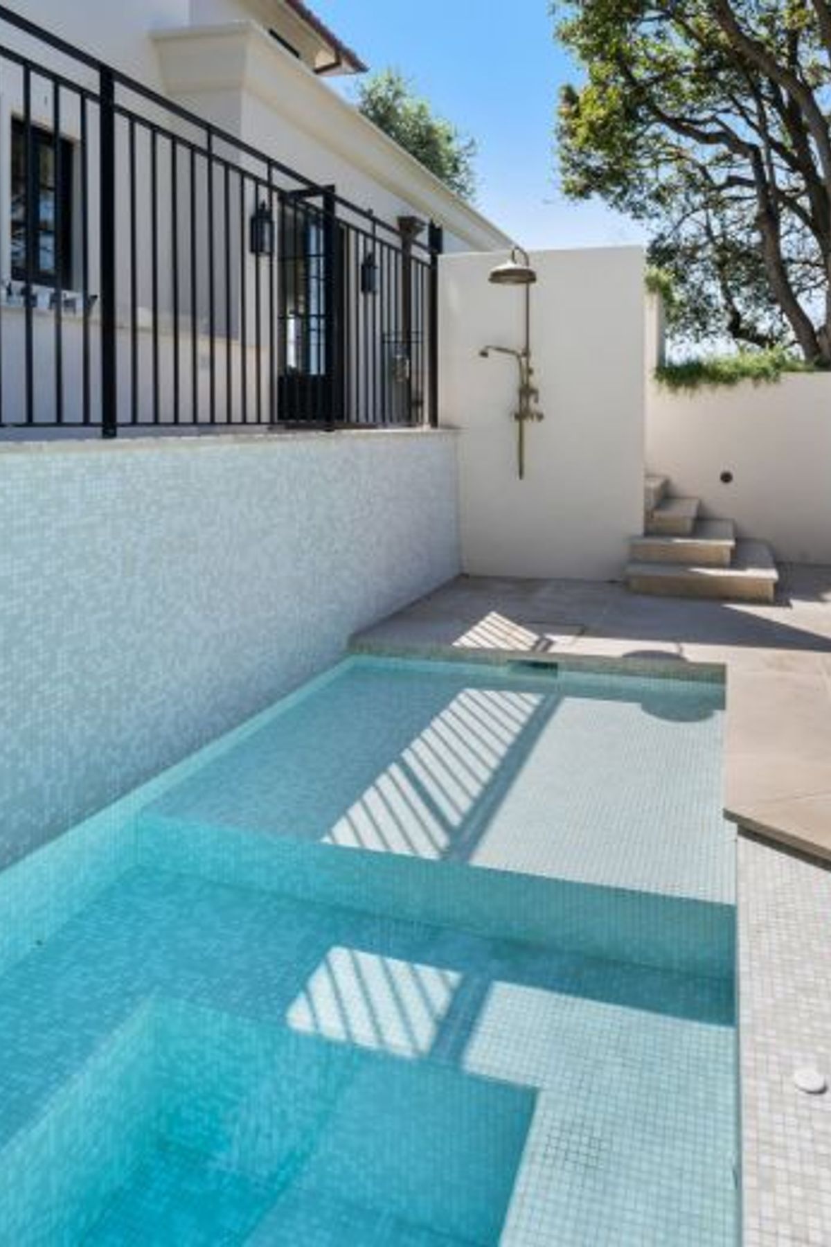 Lynda Kerry Interior Design | Andrew Barnyak Design | Snowflake Mosaic | Cathedral Limestone Alfresco