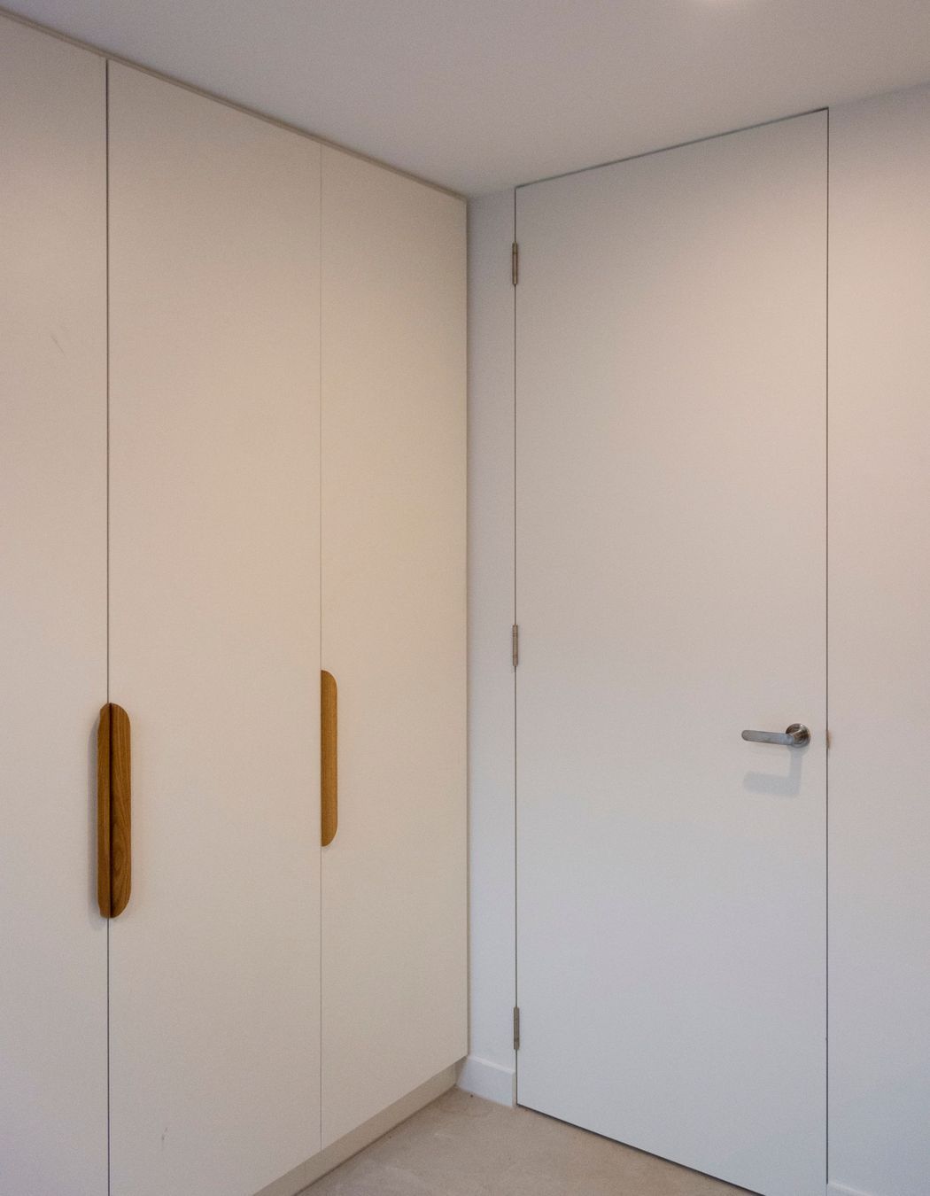 This EzyJamb framed door closed blends into the bedroom wall when closed.