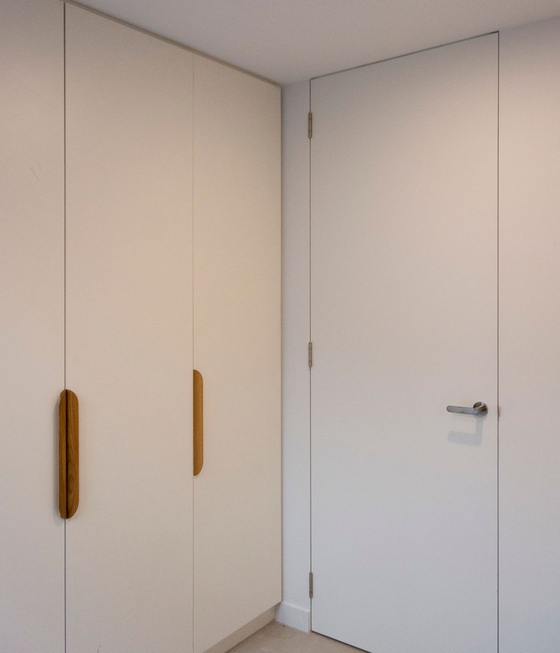 This EzyJamb framed door closed blends into the bedroom wall when closed.