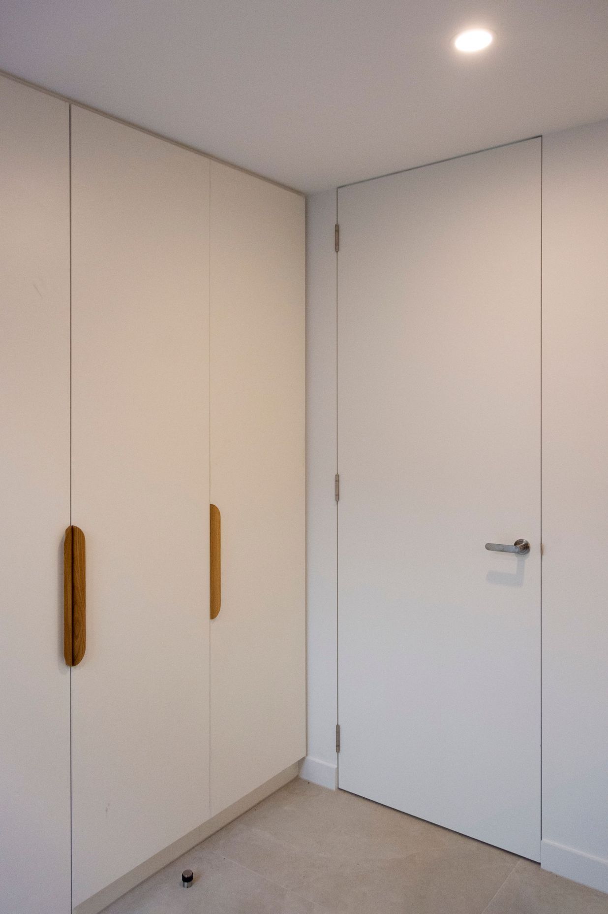 This EzyJamb framed door closed blends into the bedroom wall when closed.