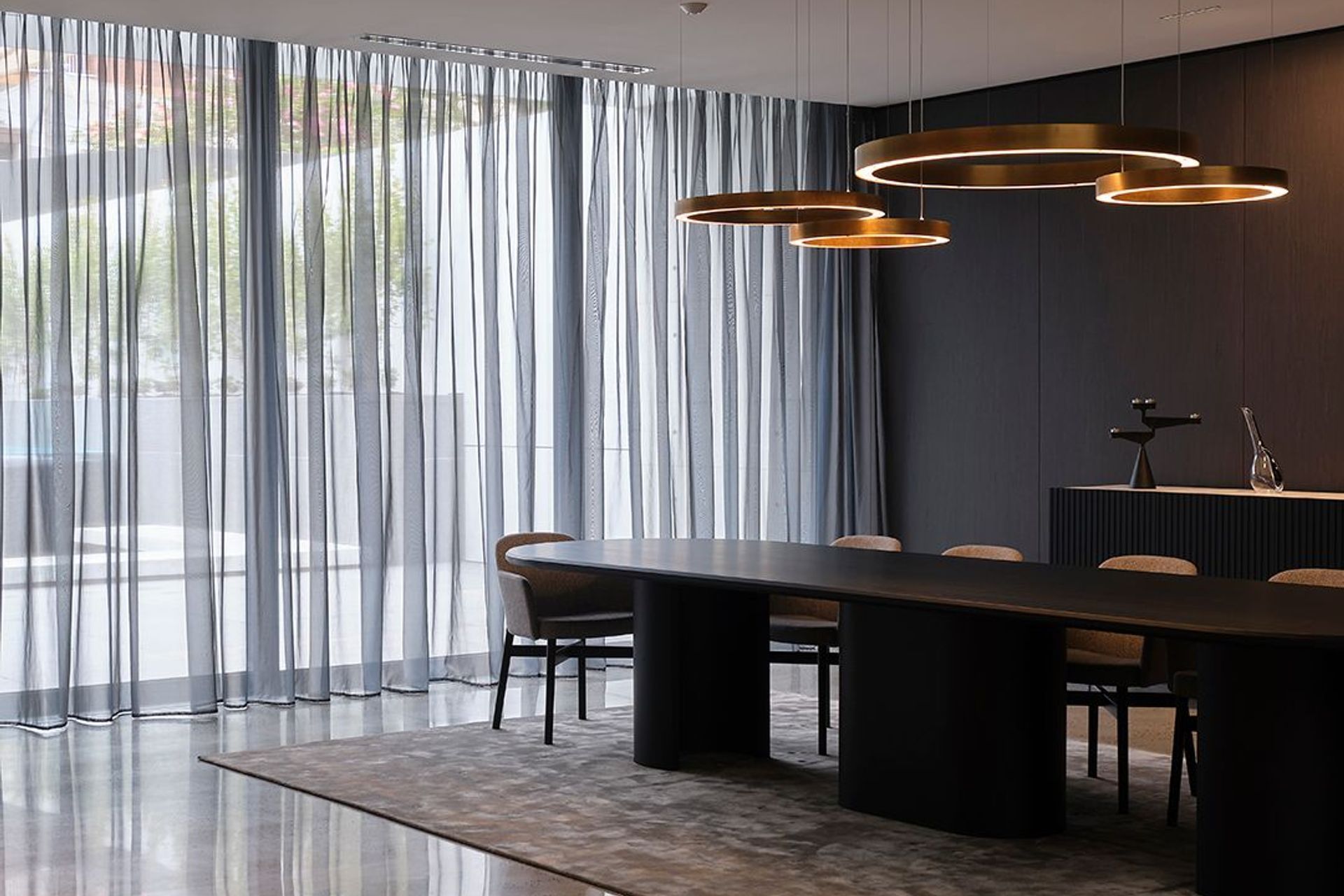 Weir House - Sheers Curtains and External Venetians