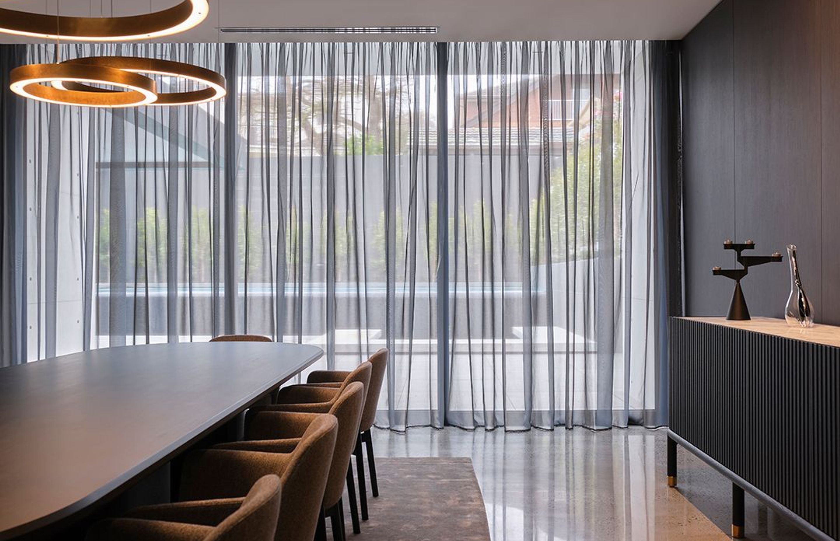 Weir House - Sheers Curtains and External Venetians