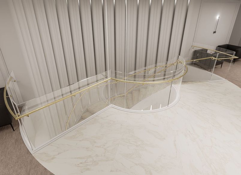 Fashion House - Beautiful Bent Glass Staircase