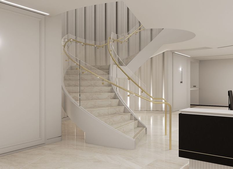 Fashion House - Beautiful Bent Glass Staircase