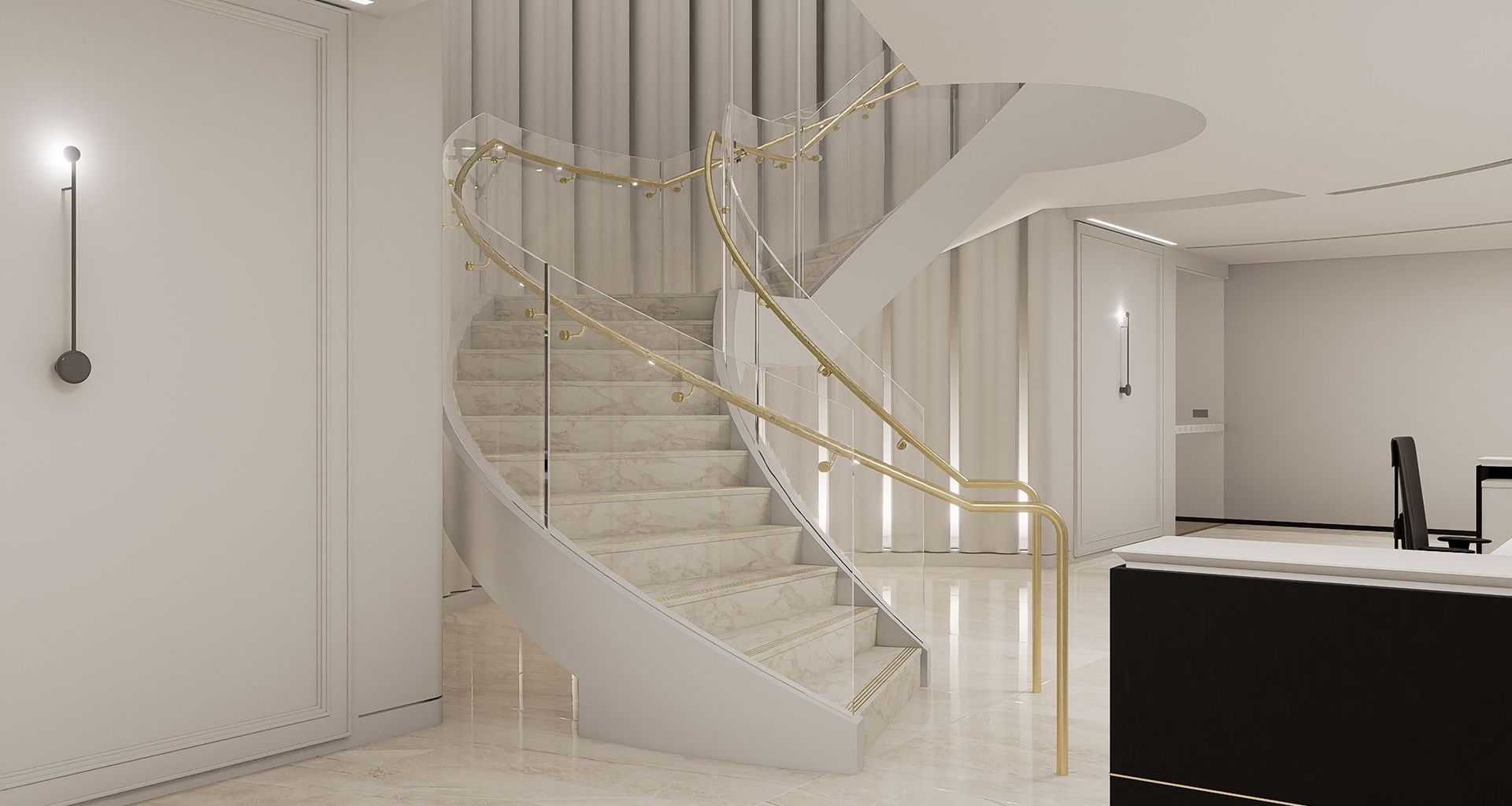 Fashion House - Beautiful Bent Glass Staircase banner