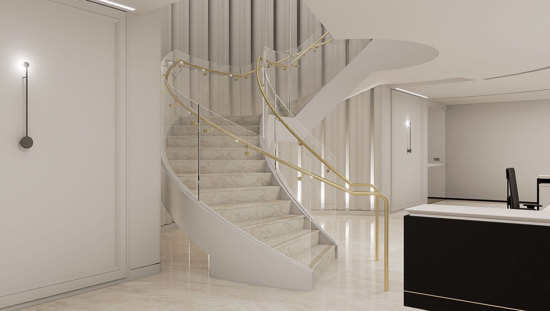 Fashion House - Beautiful Bent Glass Staircase banner