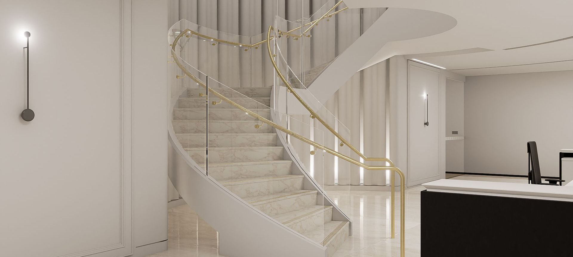 Fashion House - Beautiful Bent Glass Staircase banner