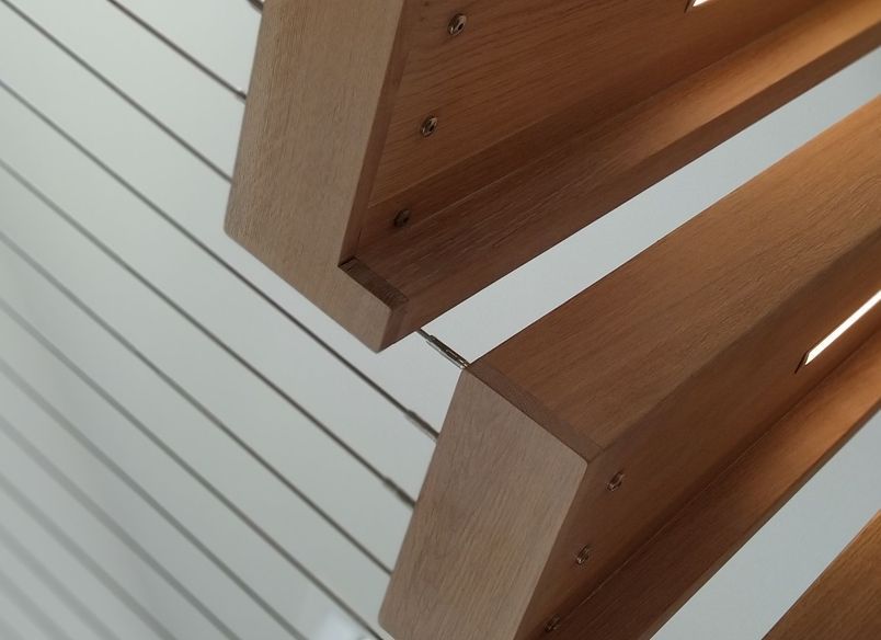 Floating stairs - residential wire balustrade infill