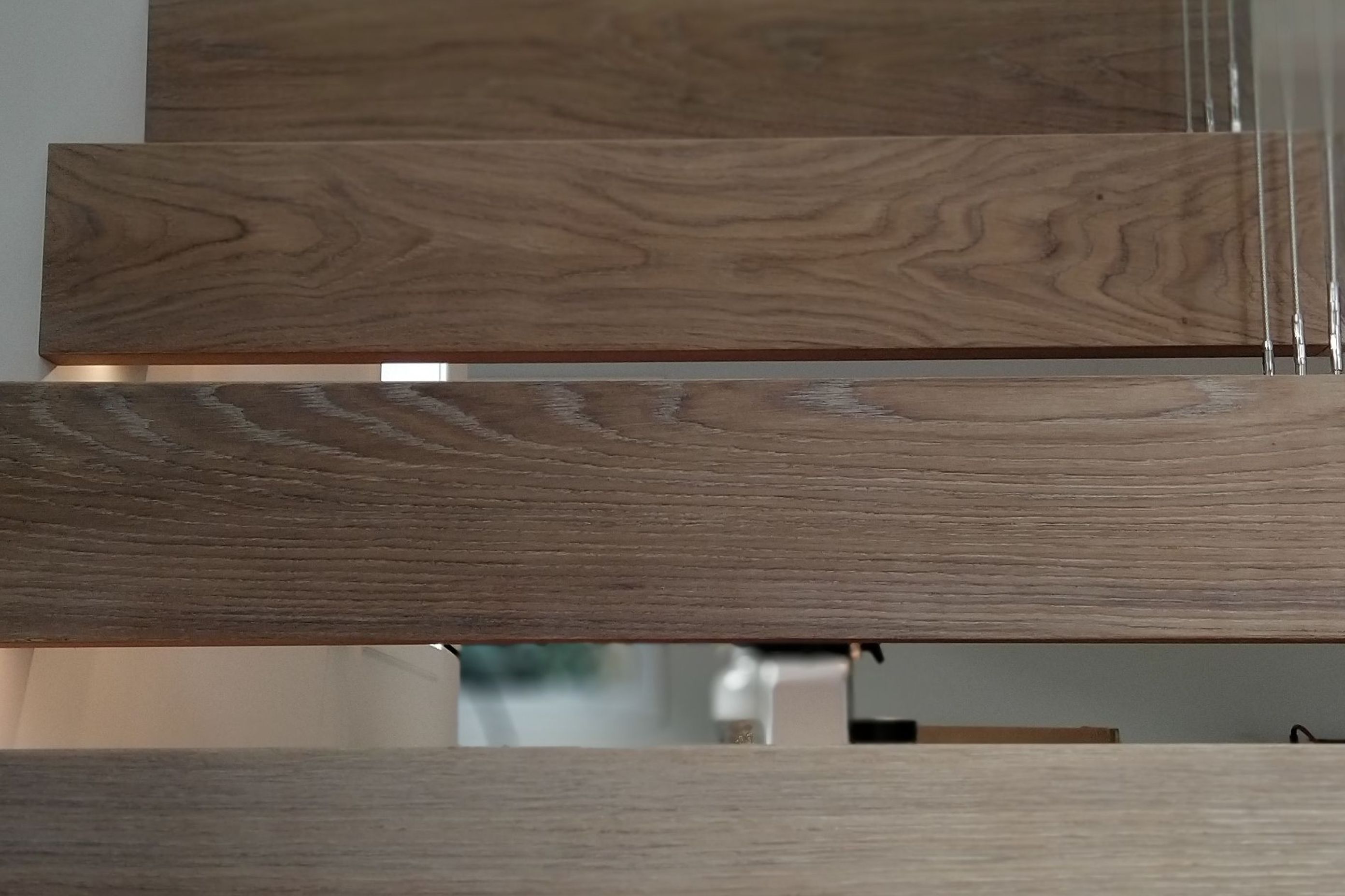 Floating stairs - residential wire balustrade infil