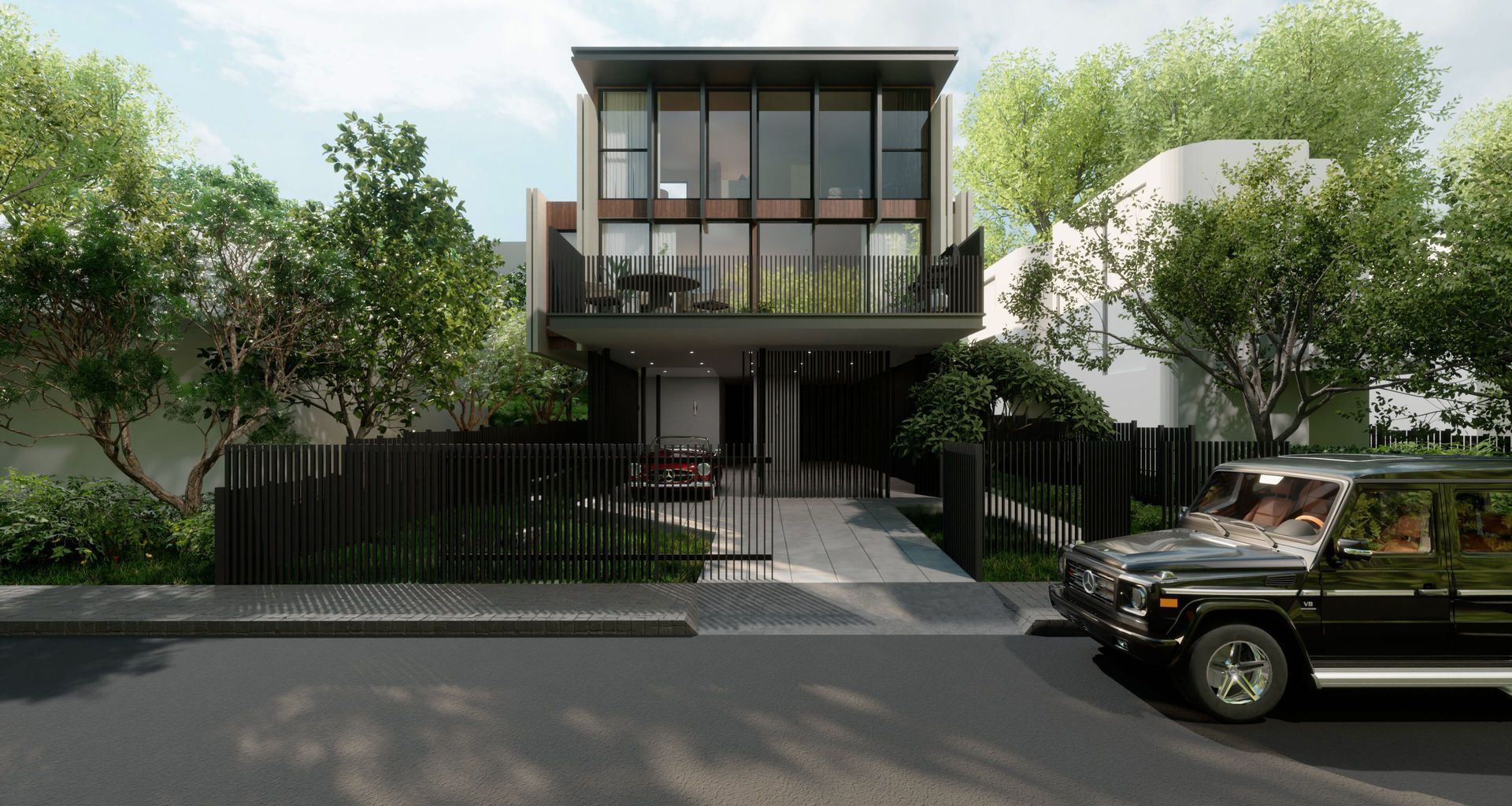 Elevated four meters above ground, GUNMETAL stands tall despite its flood zone location. This Hawthorn luxury home features smart technology, solar power, and more.