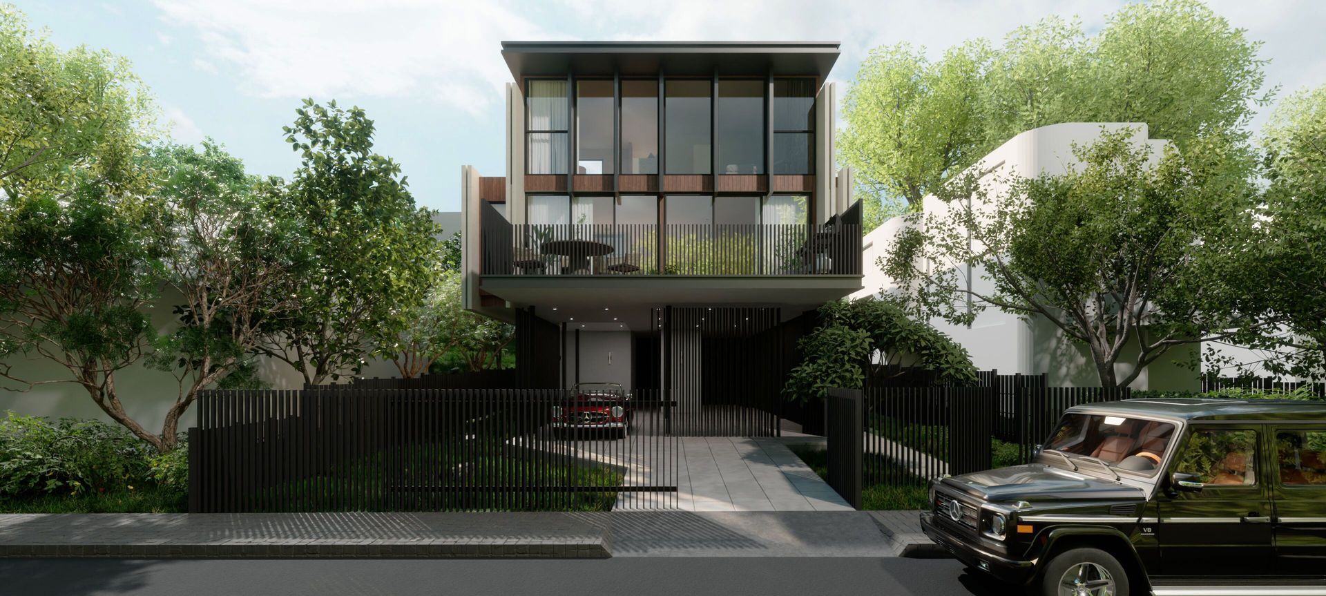 Elevated four meters above ground, GUNMETAL stands tall despite its flood zone location. This Hawthorn luxury home features smart technology, solar power, and more.