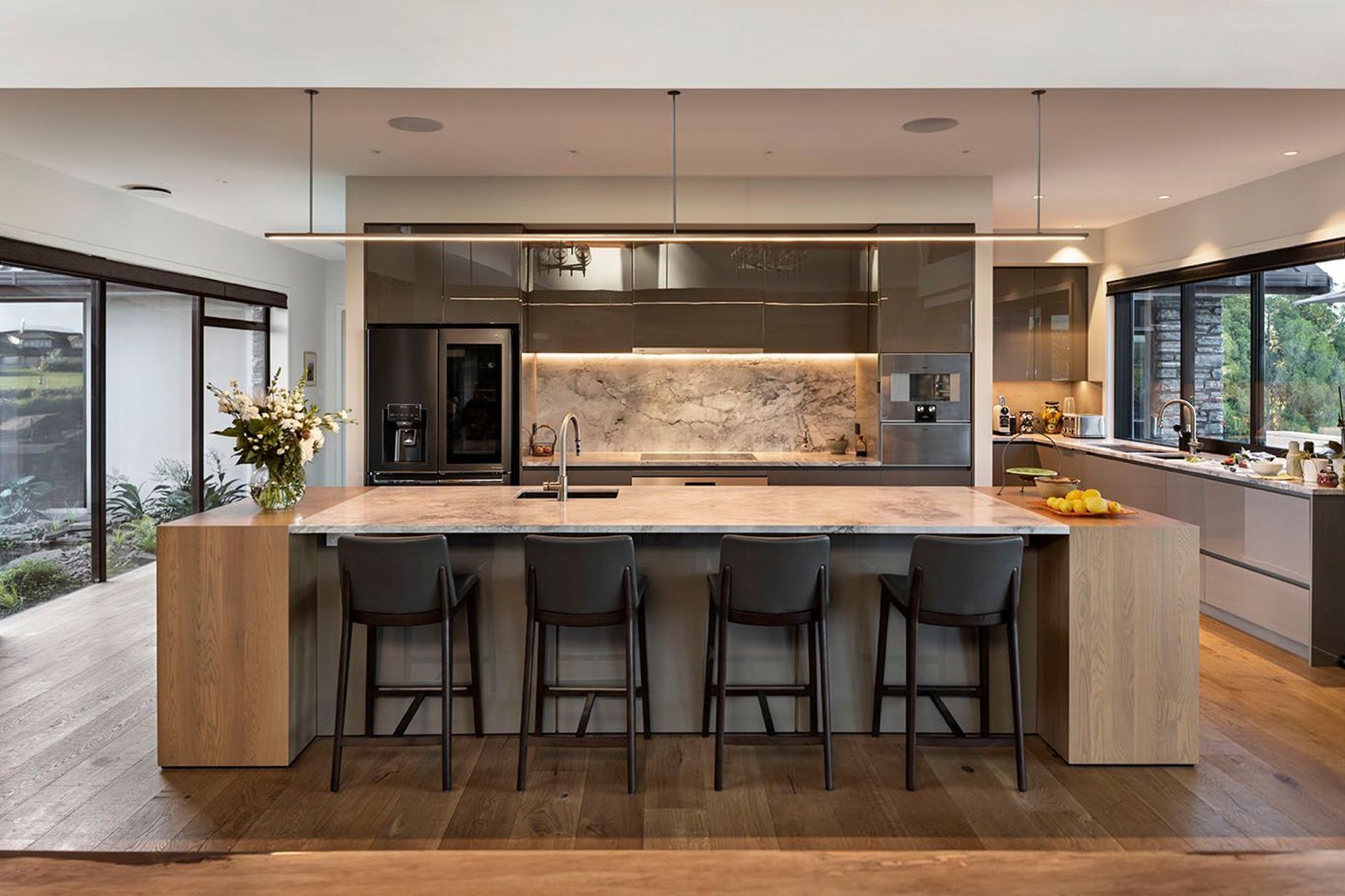 An open kitchen designed for entertaining when the whole family gathers.