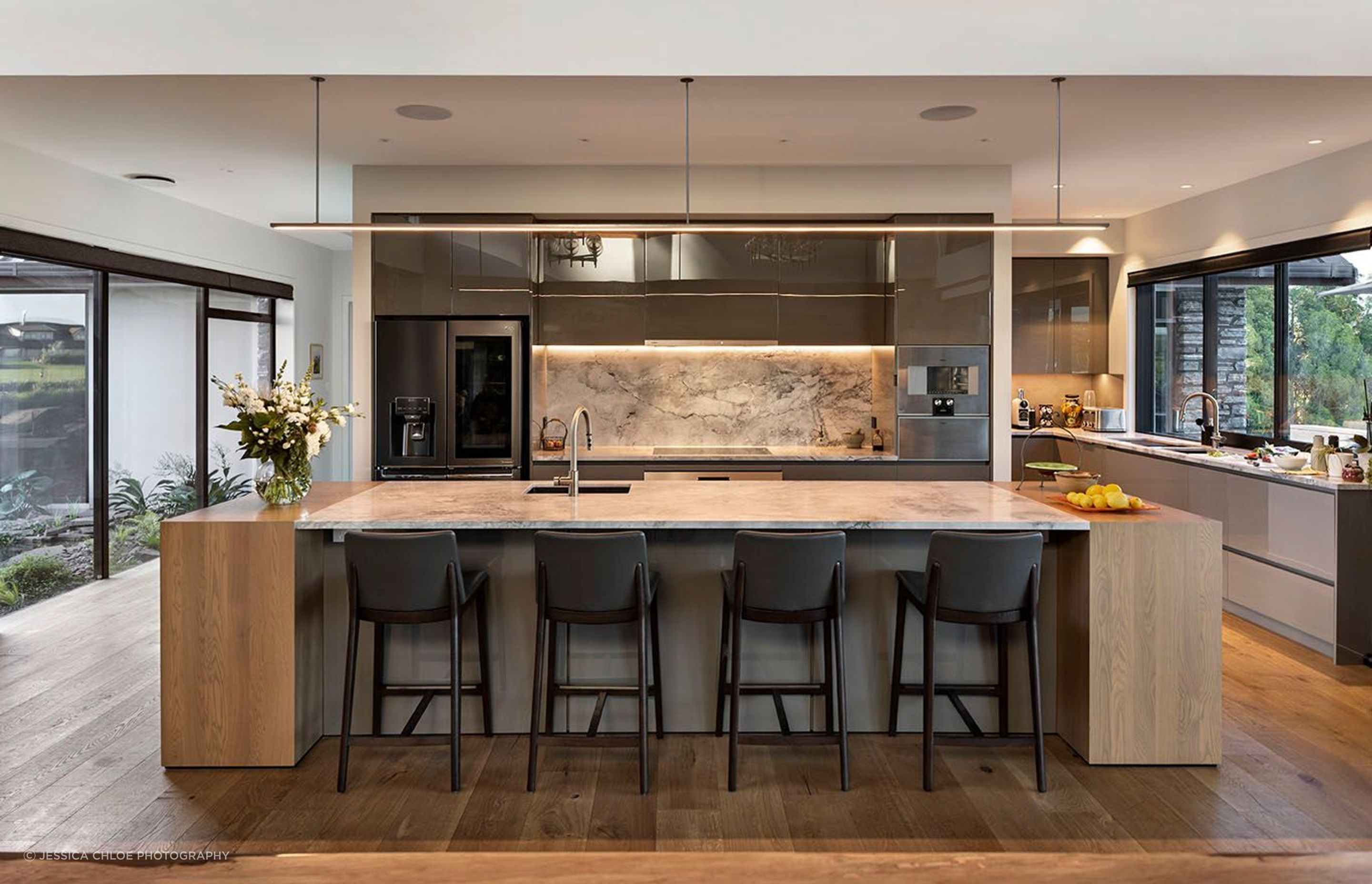 An open kitchen designed for entertaining when the whole family gathers.