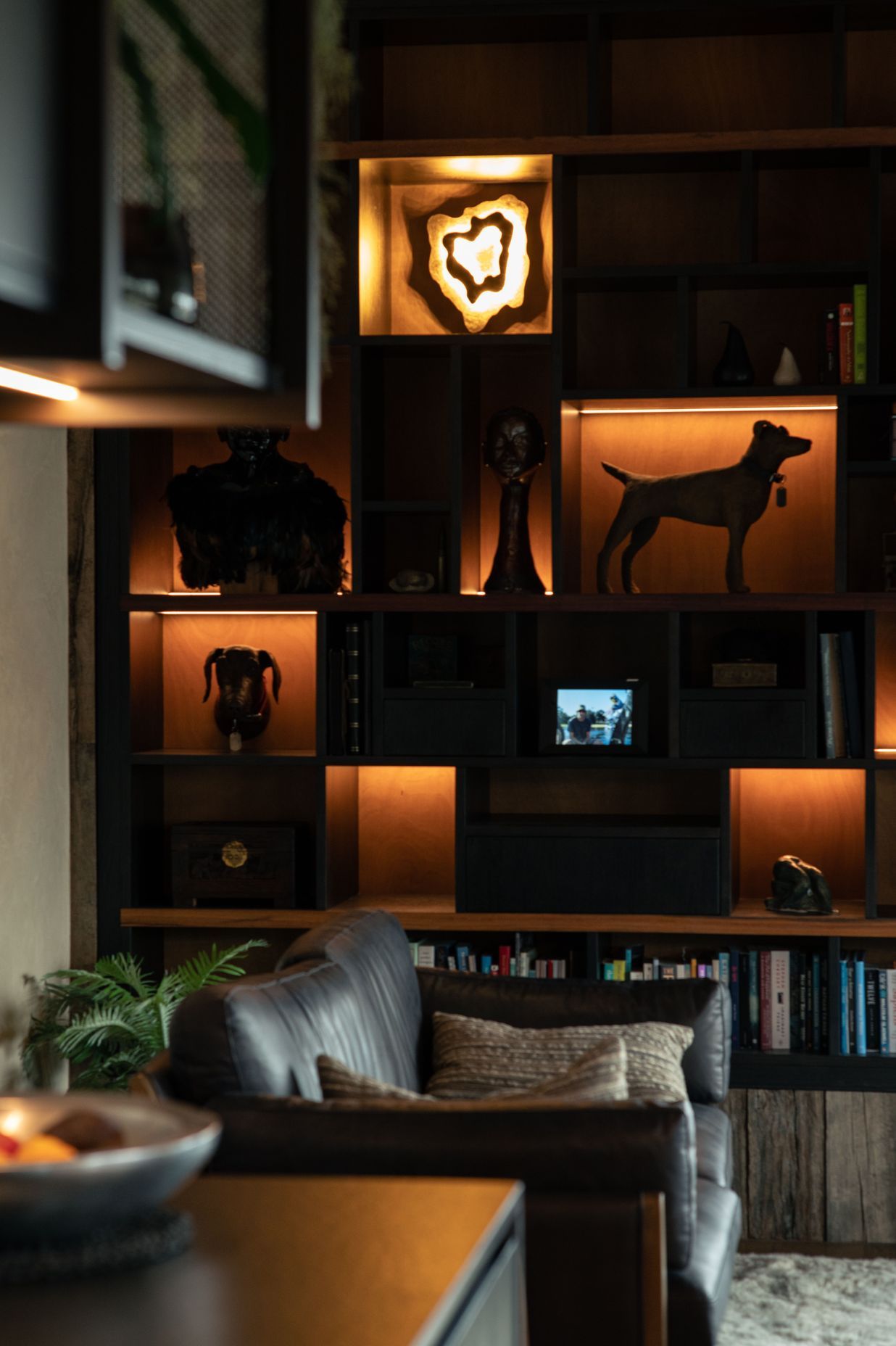 Feature lighting in the cabinetry