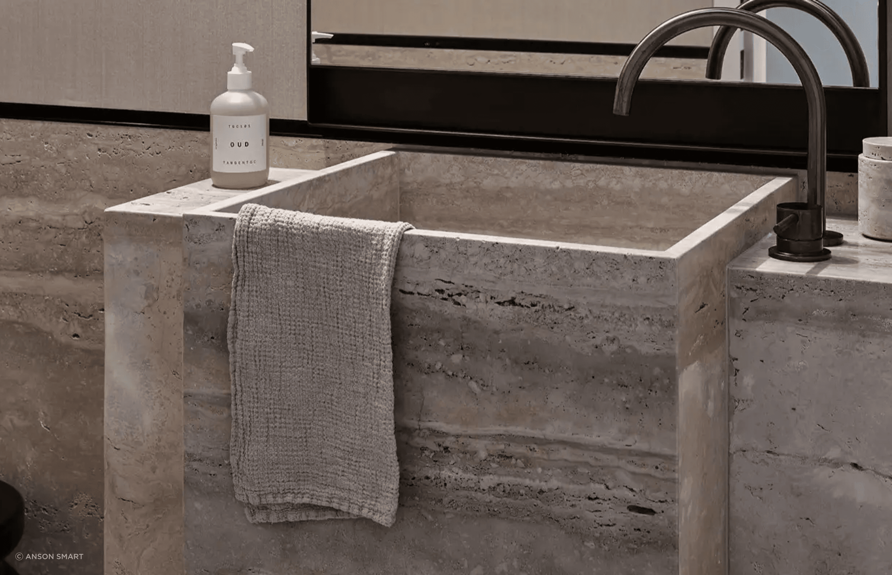Concha Bonita Limestone (Custom Order) | Tavira Limestone | Striato Coliseum Travertine | Toki Constructions | Jorge Hrdina