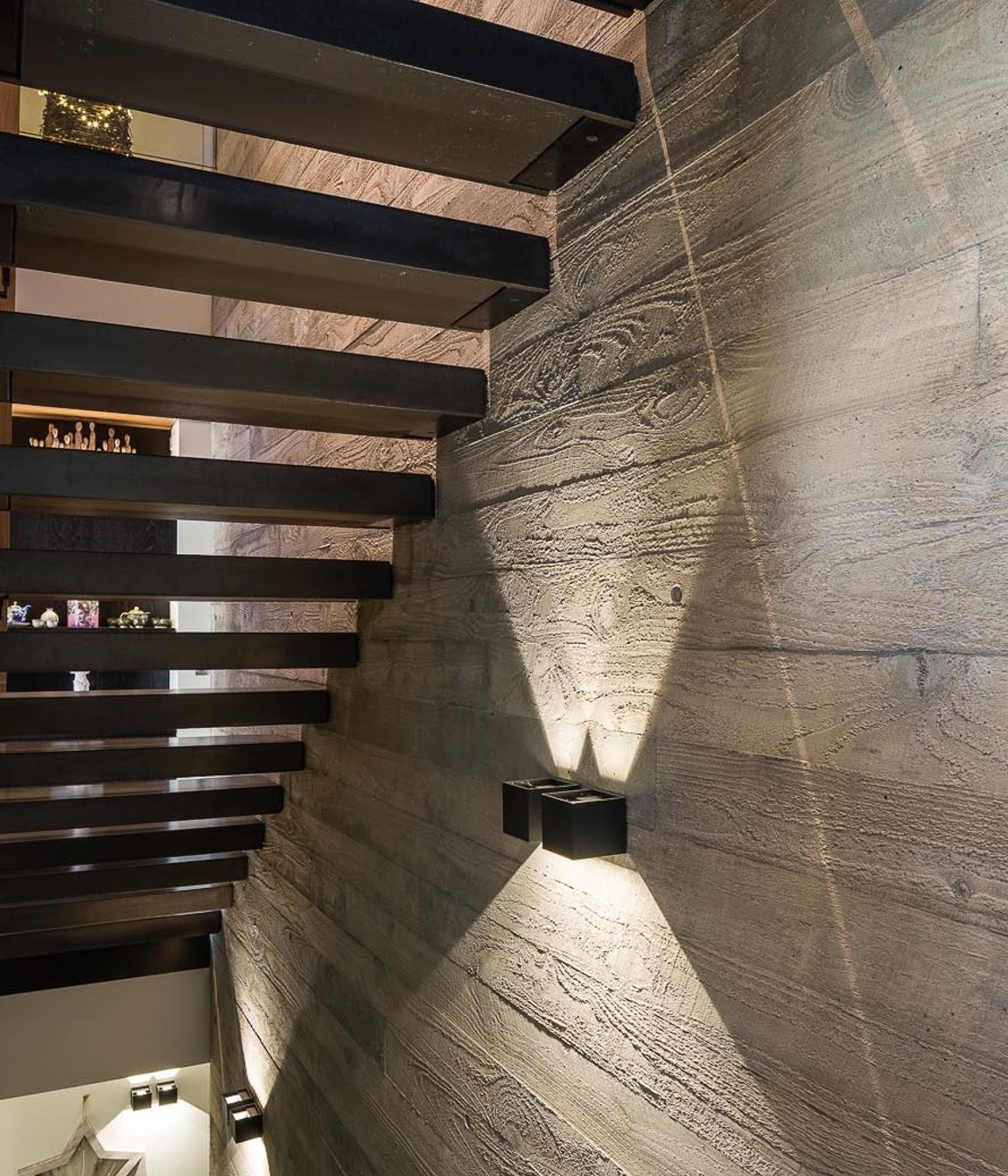 The texture of the concrete resembles timber.