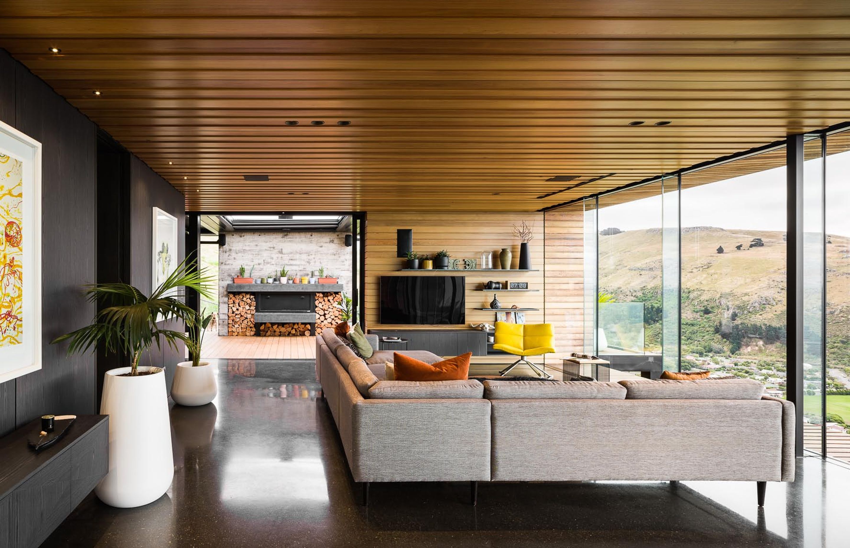 The open plan living area connects to the outdoor entertaining space.
