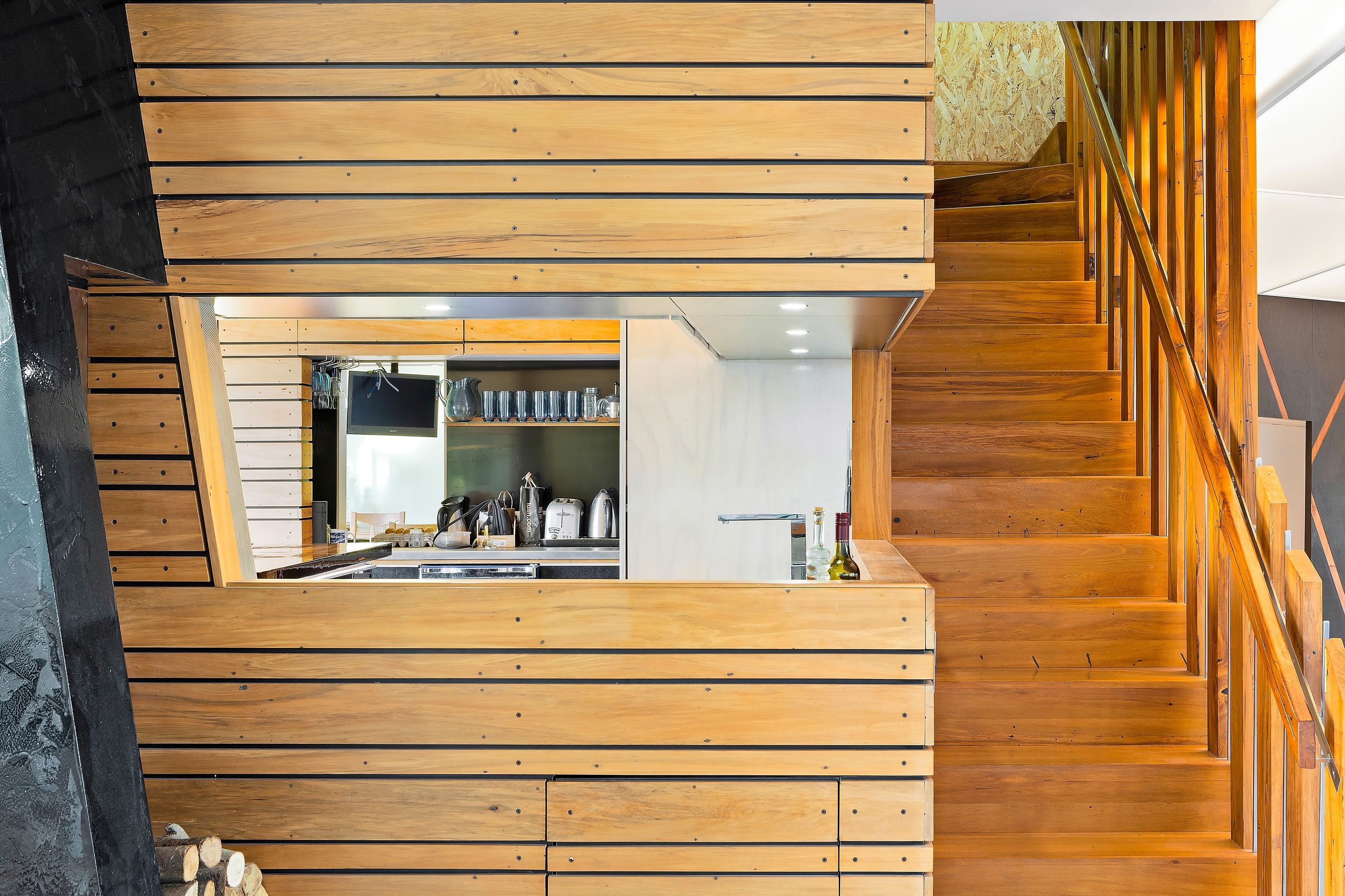 Repurposed rimu throughout