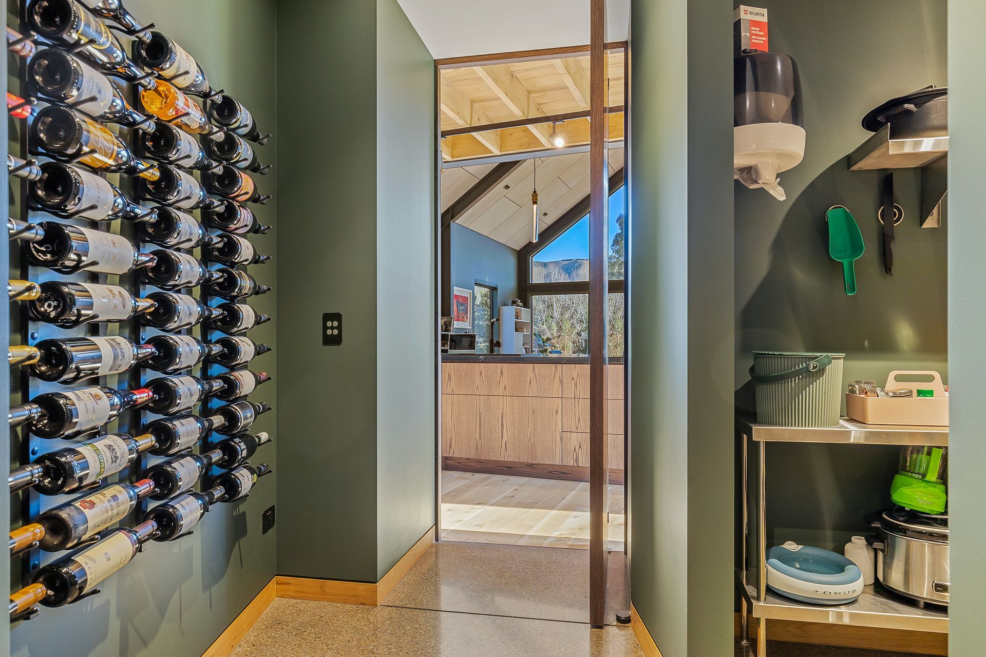 The scullery can be used for meal preparation and storage.