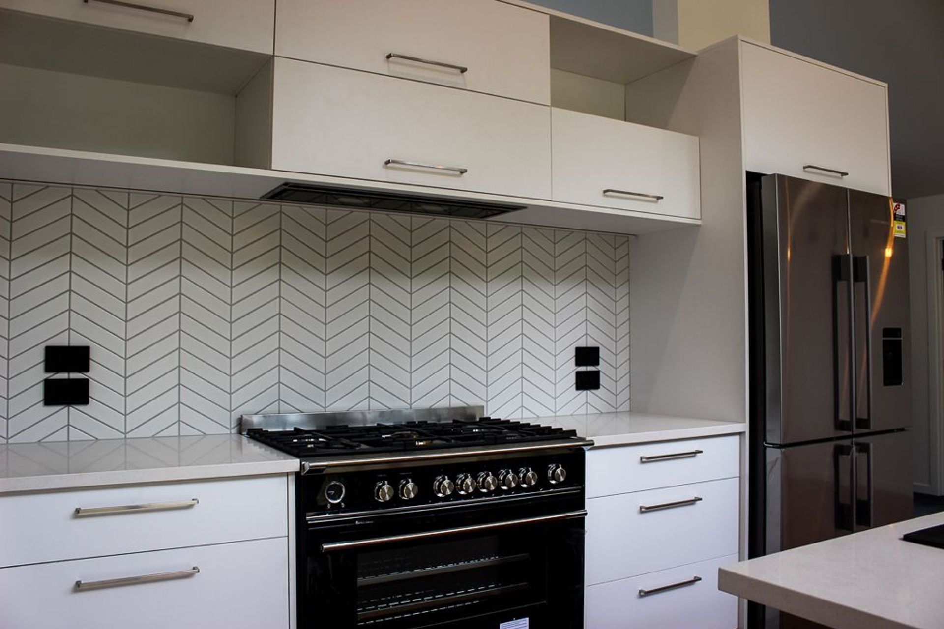 Custom built Kitchen from Next Edition Kitchens Whangarei with feature tiles from TileHaus