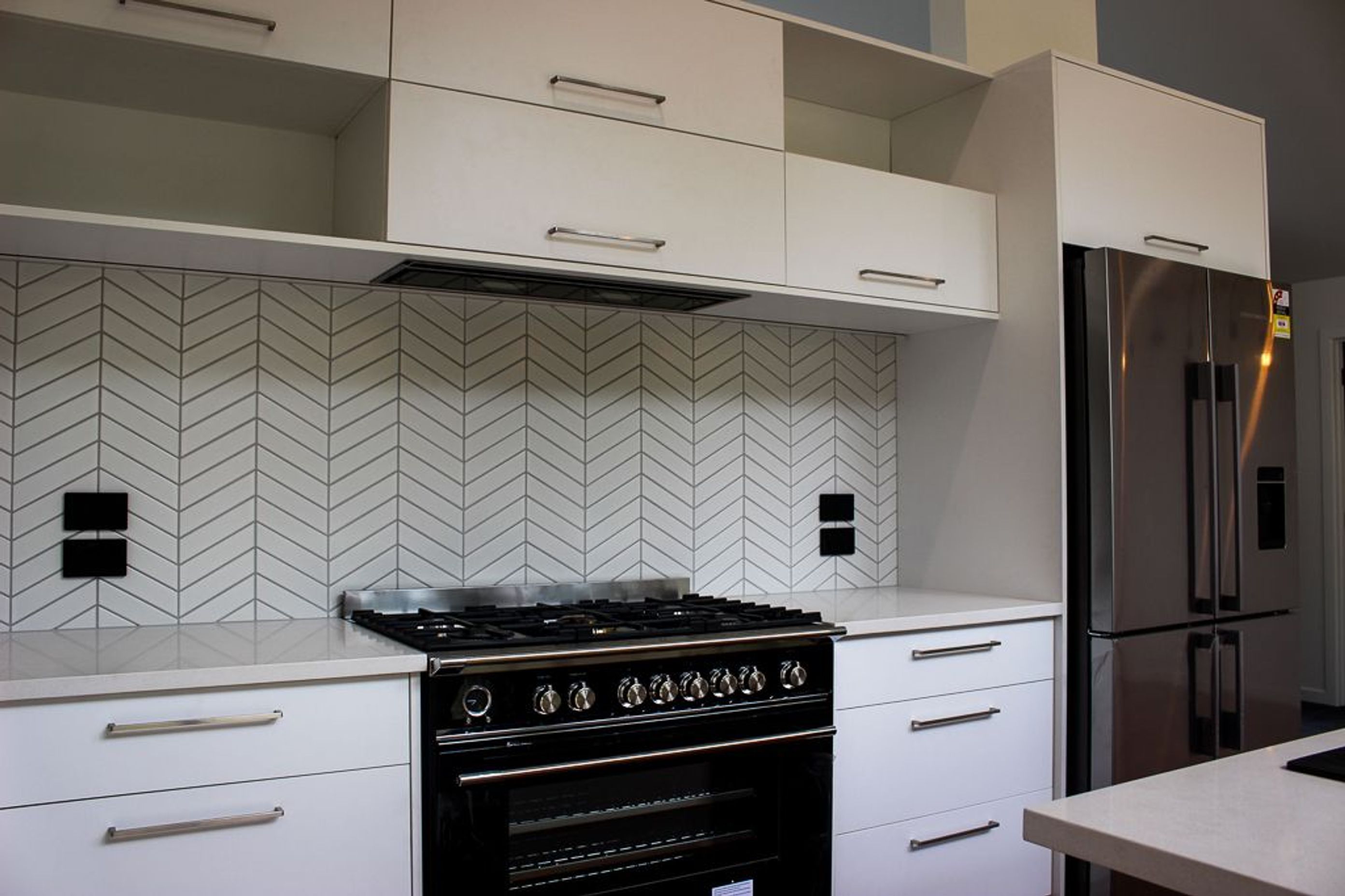 Custom built Kitchen from Next Edition Kitchens Whangarei with feature tiles from TileHaus