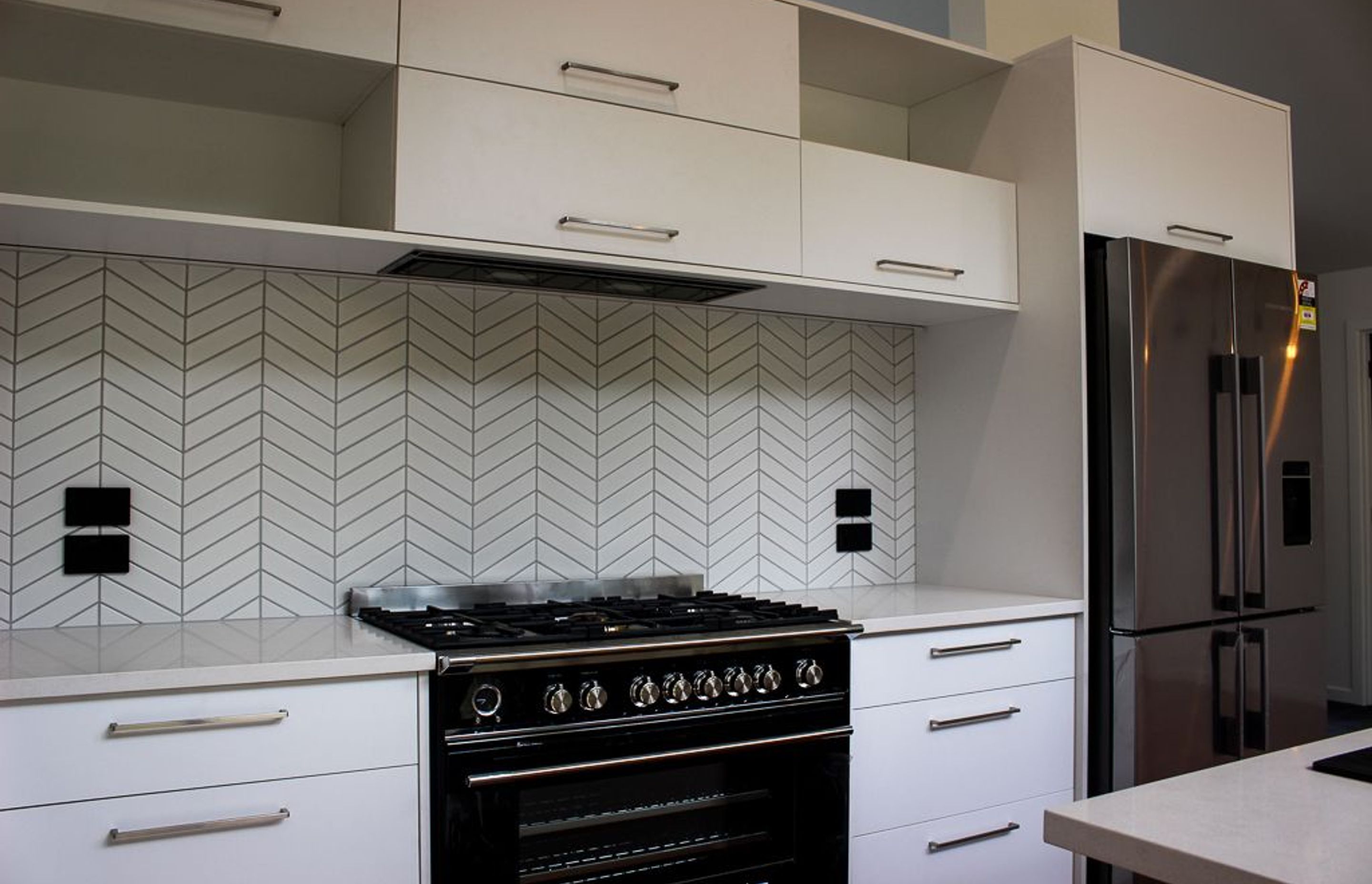 Custom built Kitchen from Next Edition Kitchens Whangarei with feature tiles from TileHaus