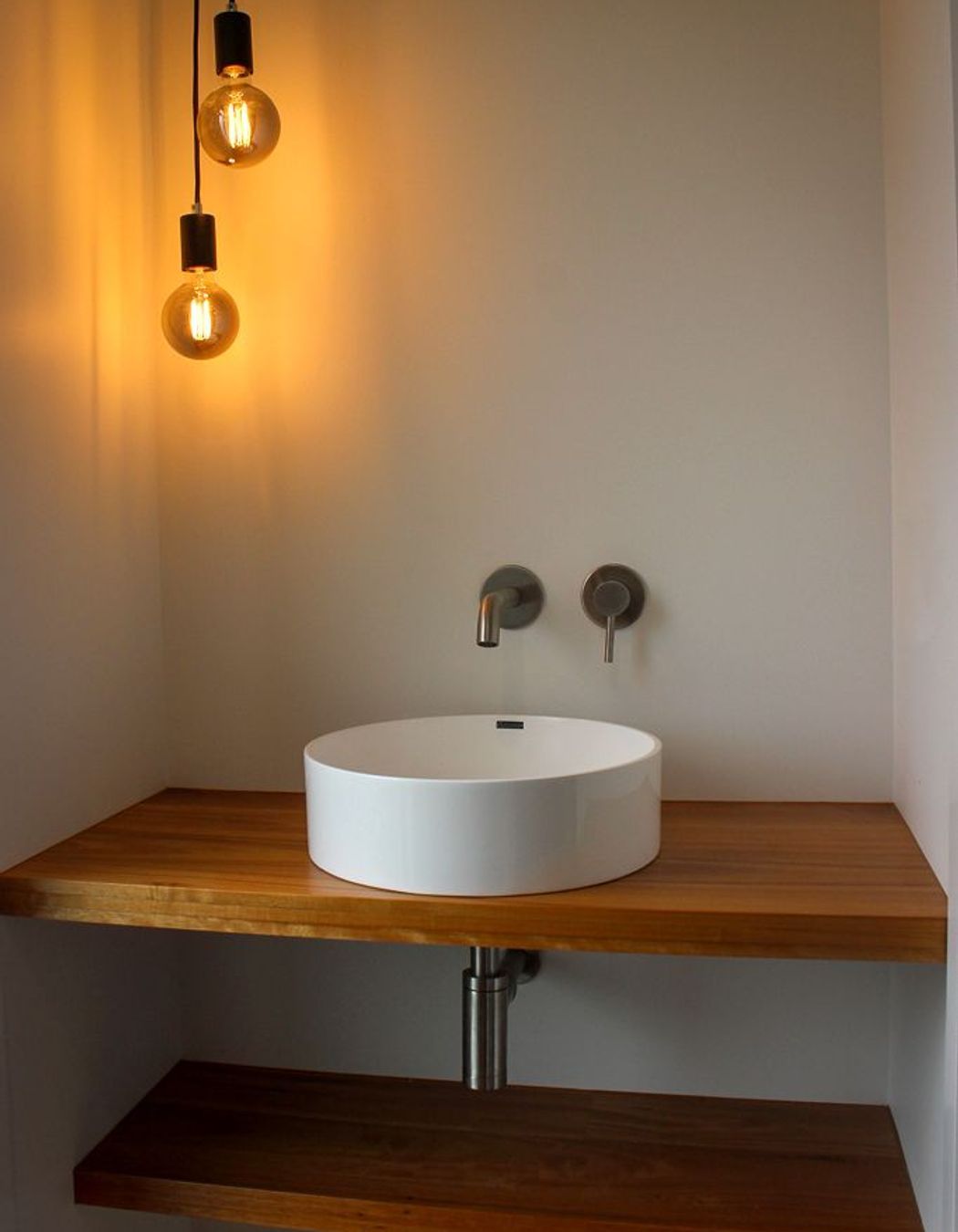 Custom built vanity with Blackbutt (Pilularis) Timber
