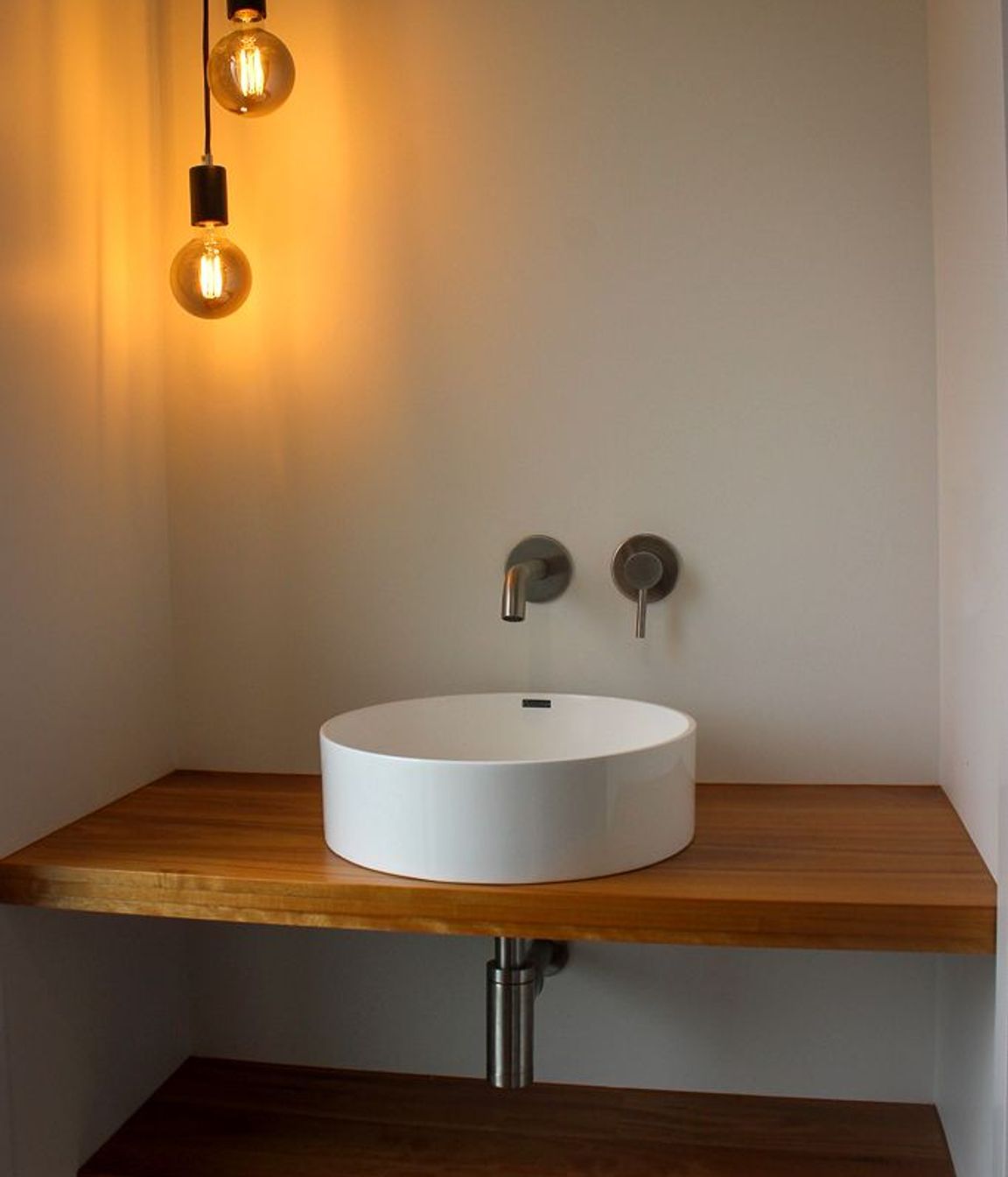 Custom built vanity with Blackbutt (Pilularis) Timber
