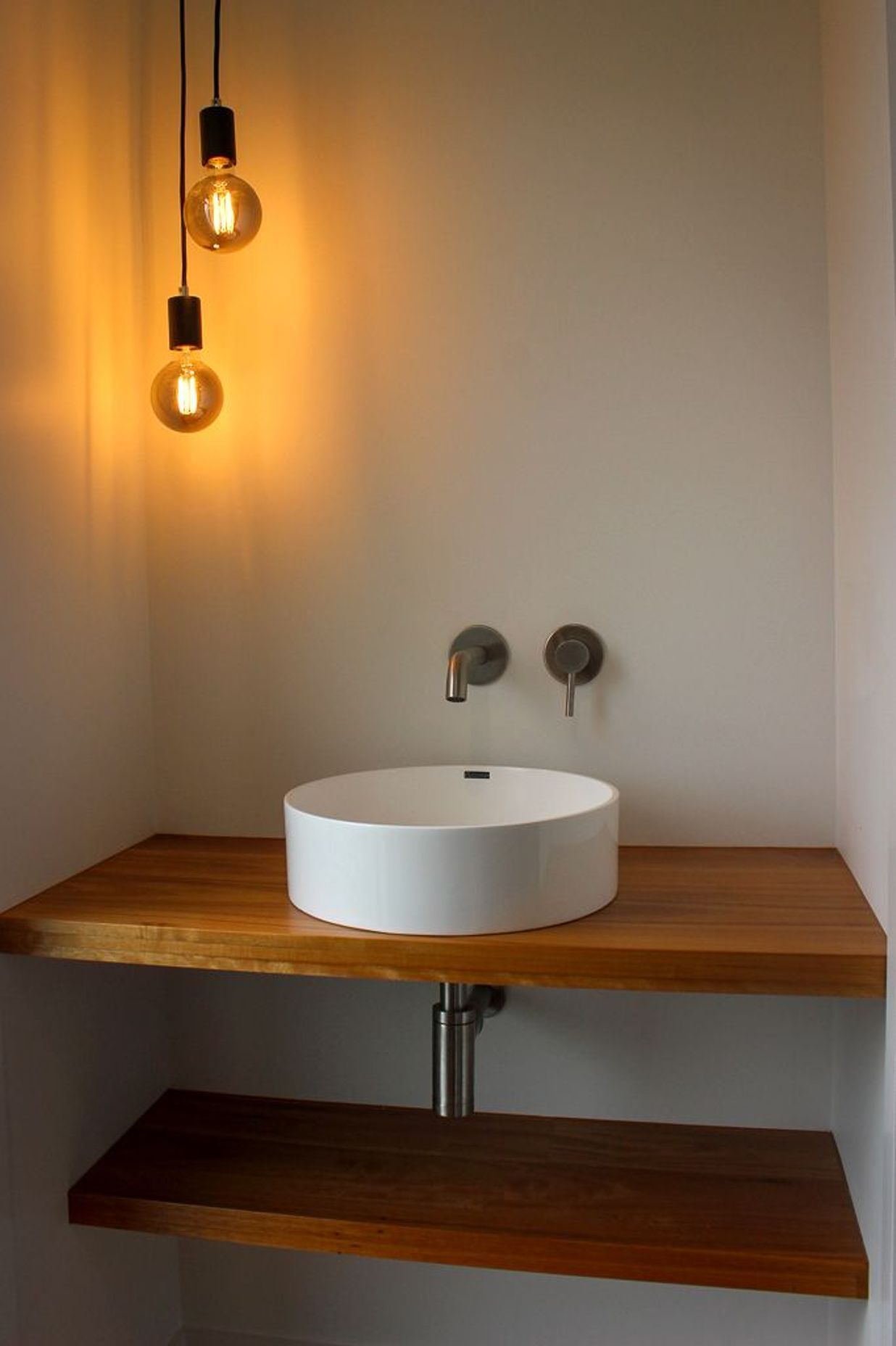 Custom built vanity with Blackbutt (Pilularis) Timber