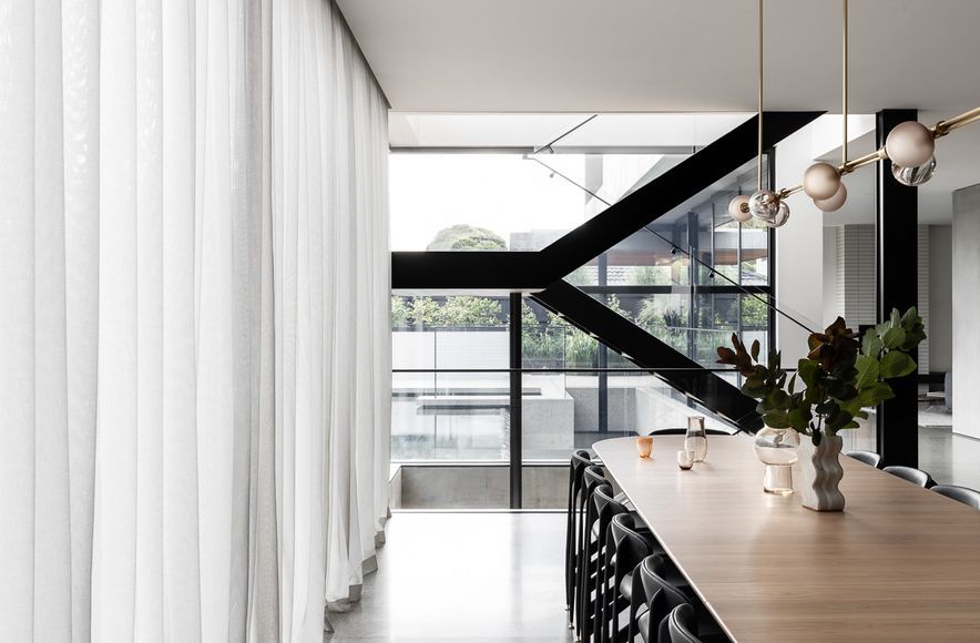 Sussex Residence - Sheer Curtains & Recessed Motorised Blinds - Brighton