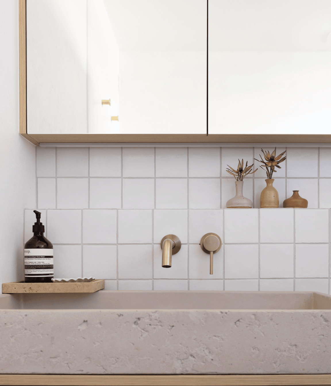 Concrete Nation basin and ABI Interiors tapware throughout
