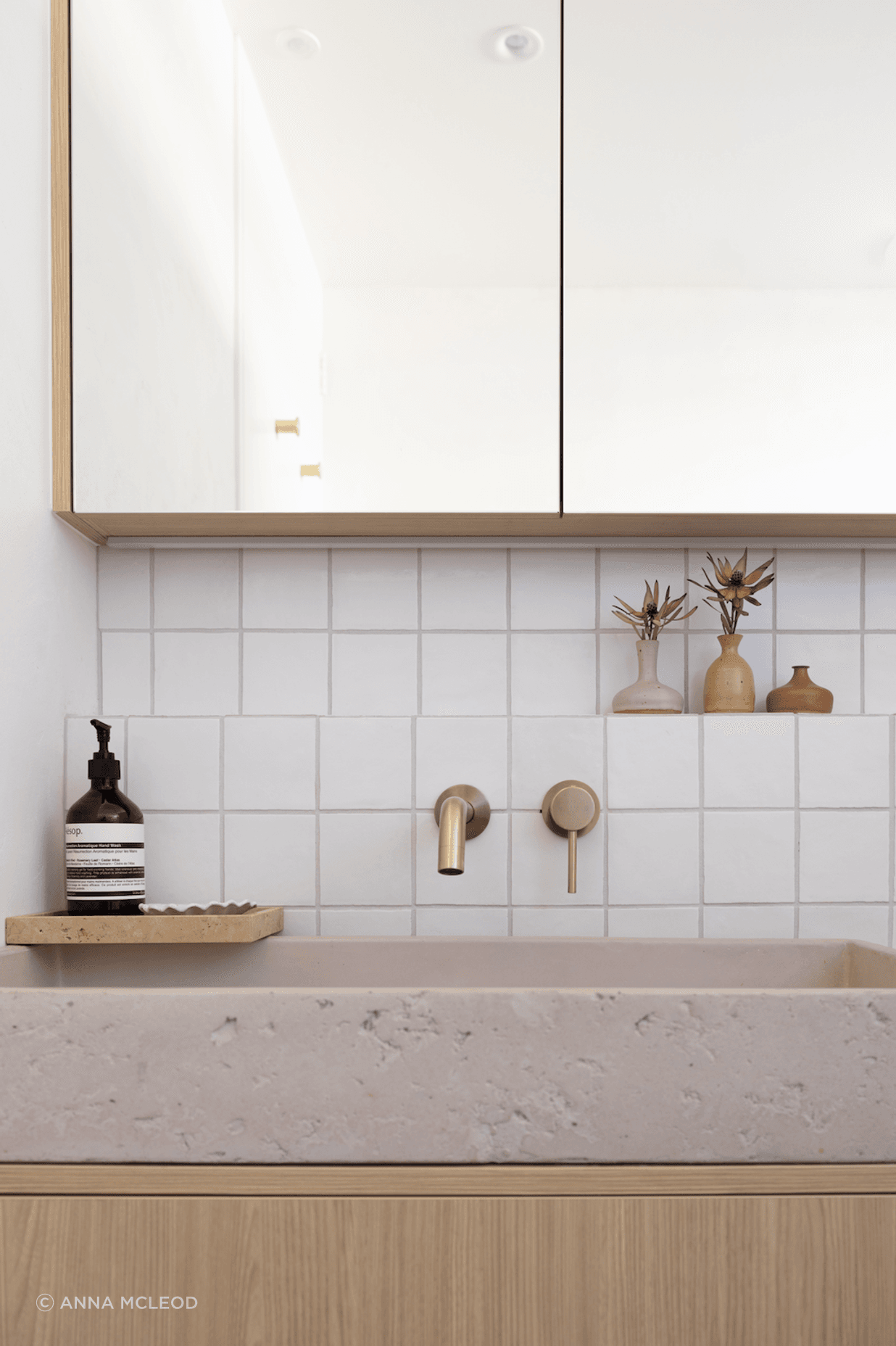 Concrete Nation basin and ABI Interiors tapware throughout