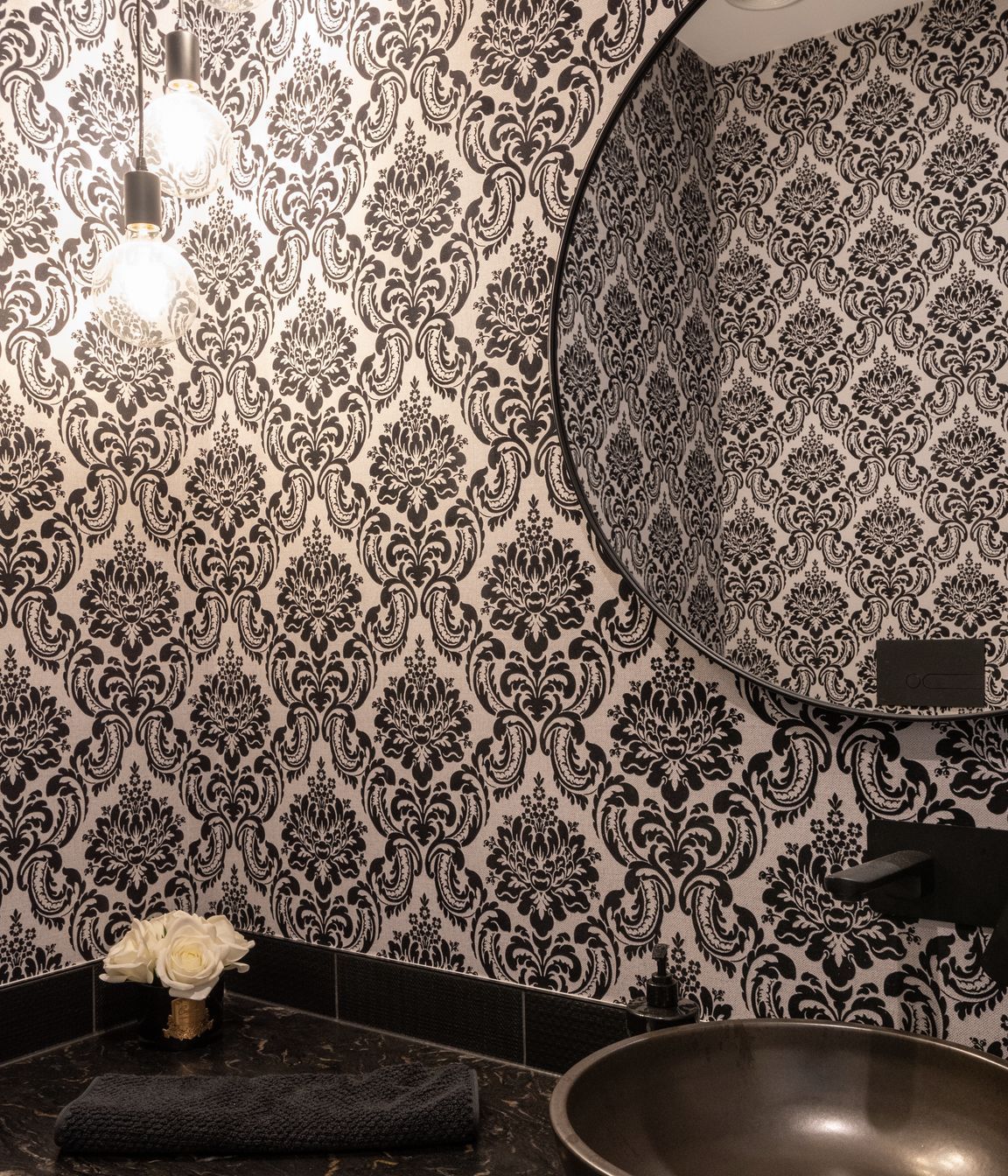 Fabulous felt wallpapers from Tobin add easily changeable pops of personality to well-chosen walls.