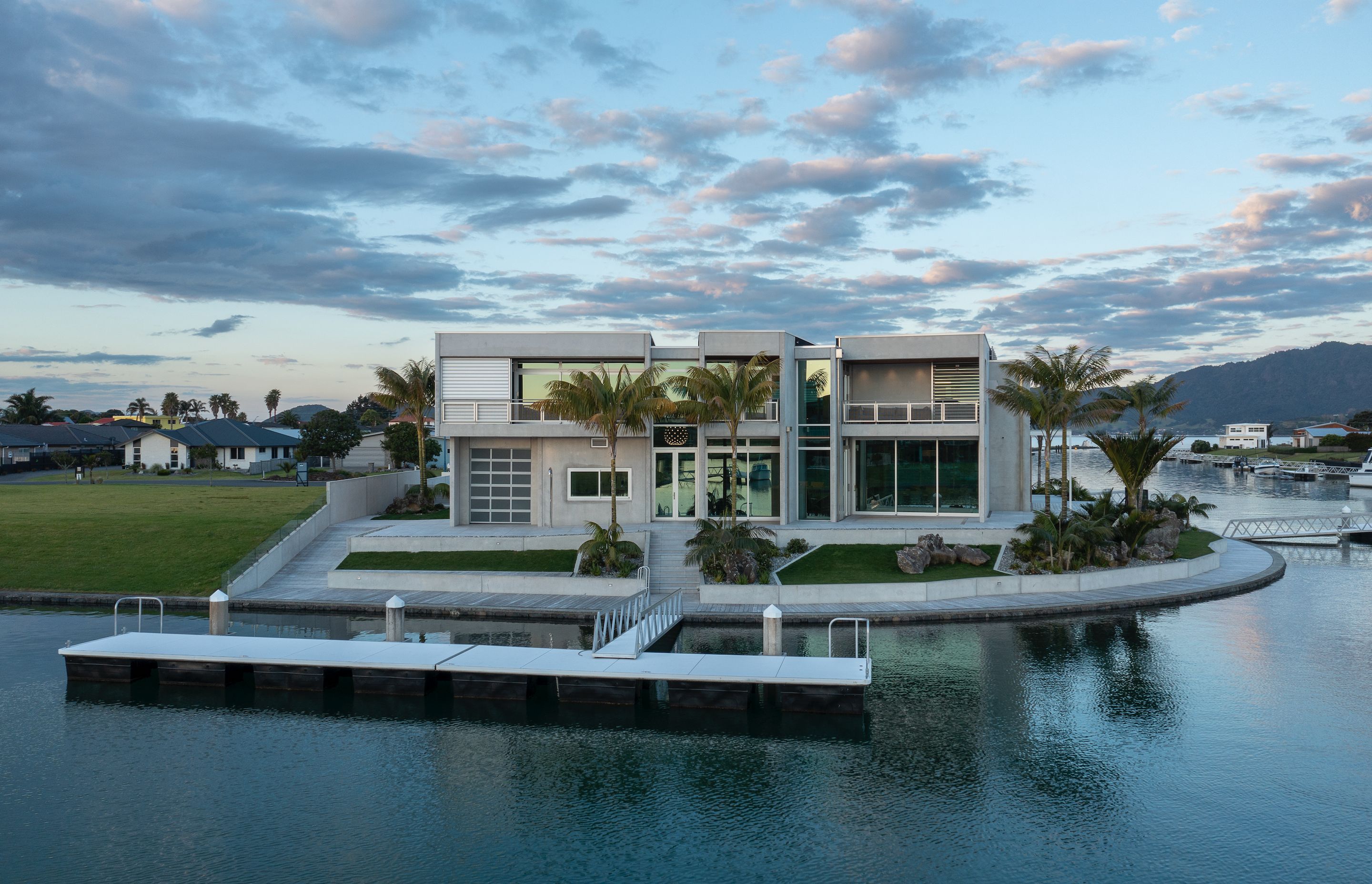 Championing the use of concrete, the Marsden Cove residence is suited to relaxed family living.