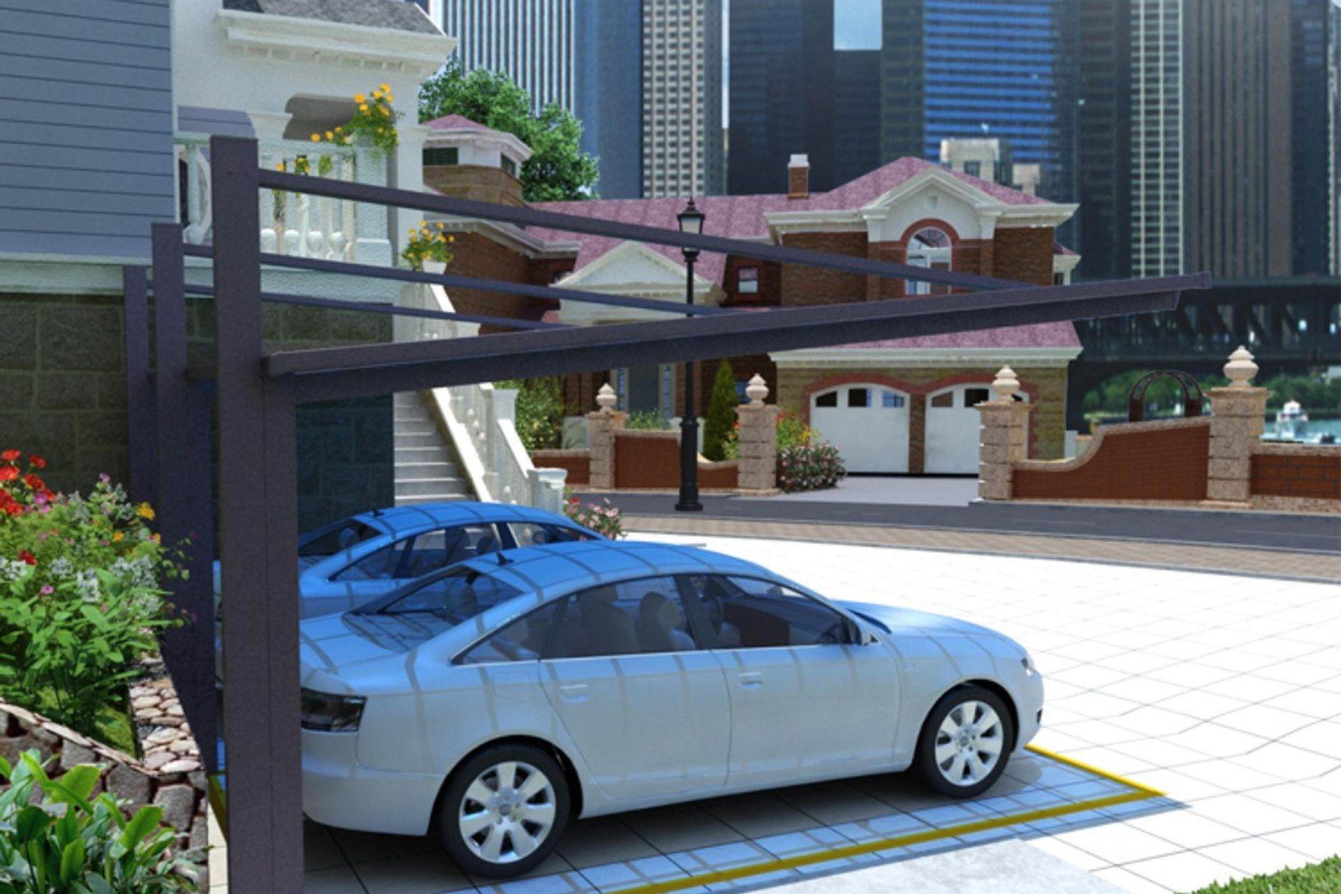 Double Carport Cantilever