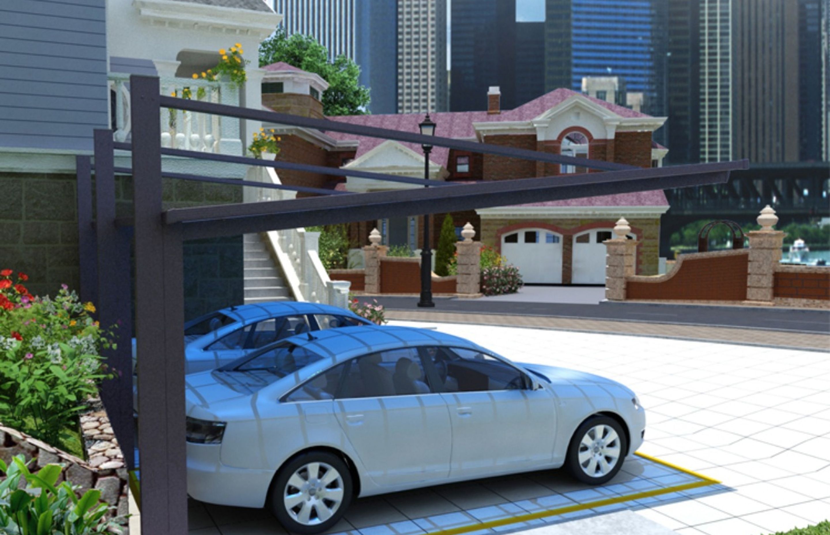 Double Carport Cantilever