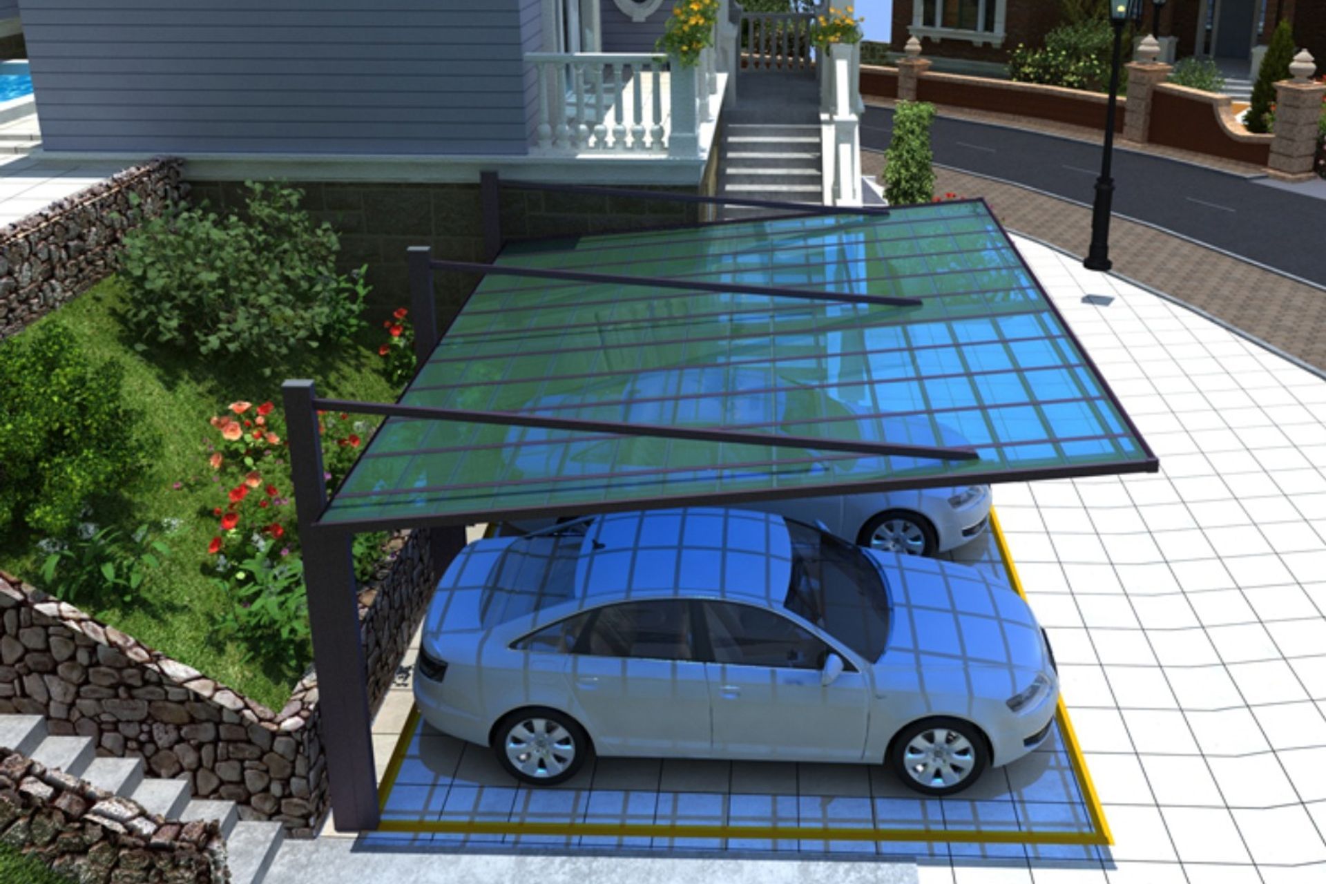 Double Carport Cantilever