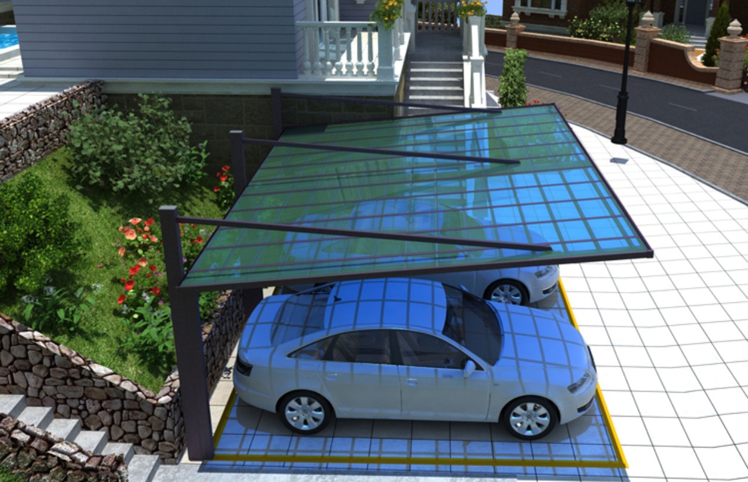 Double Carport Cantilever