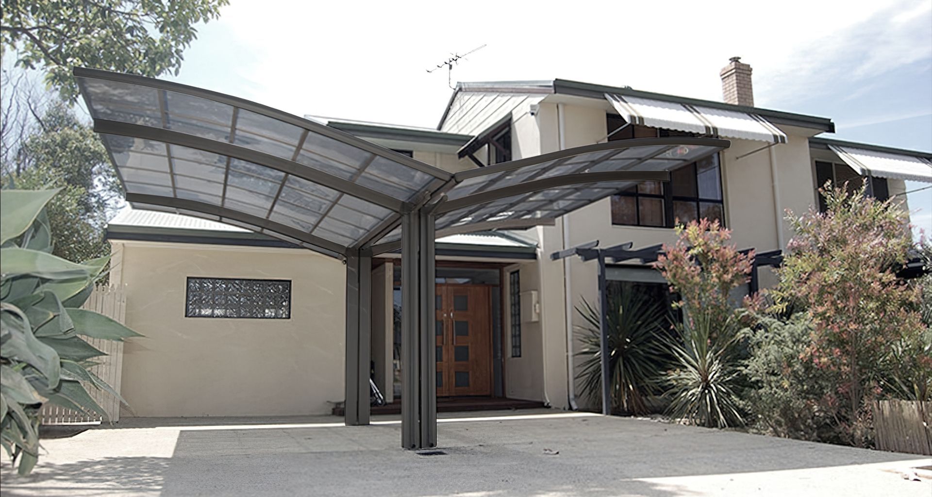 Double Carport Aluminium banner