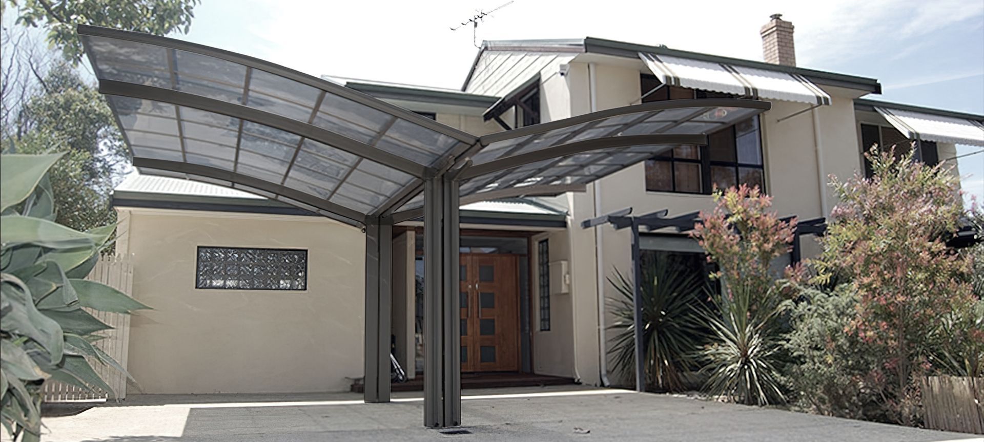 Double Carport Aluminium banner