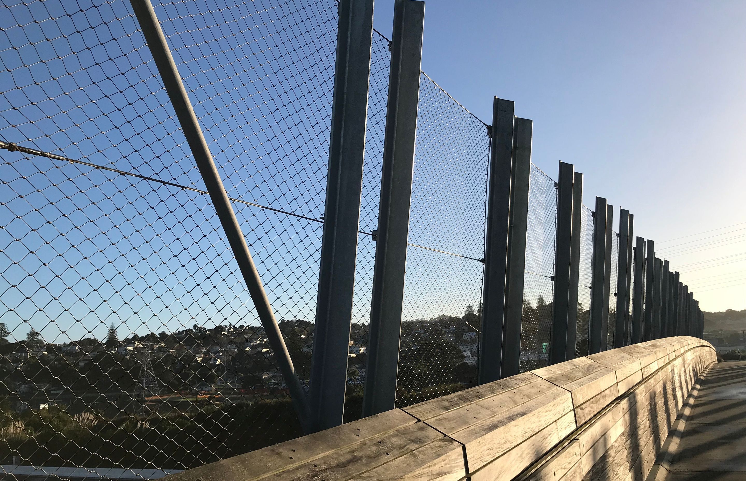 Neilson Road bridge - anti-throw mesh screens
