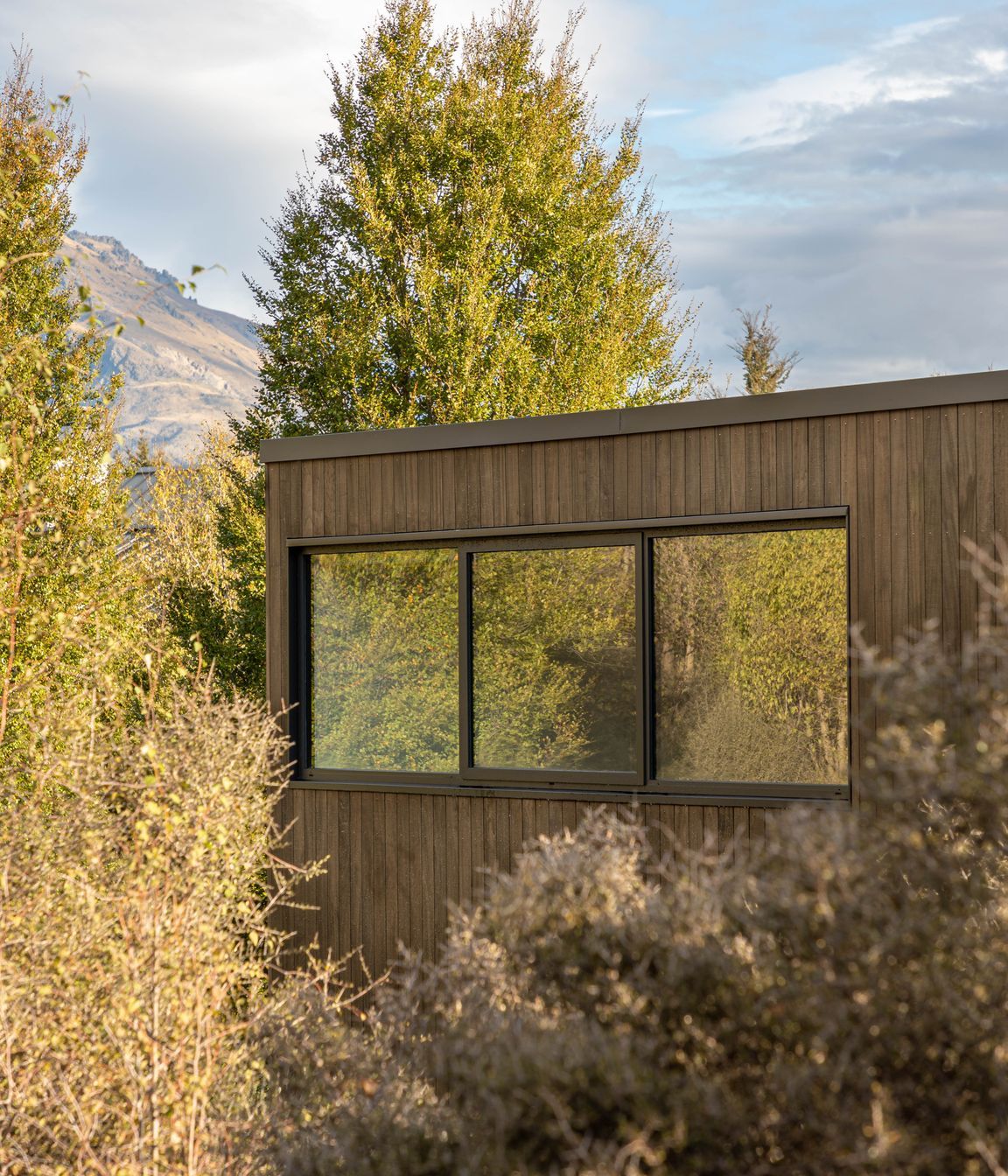 High level windows offer views up to the Remarkables mountain range